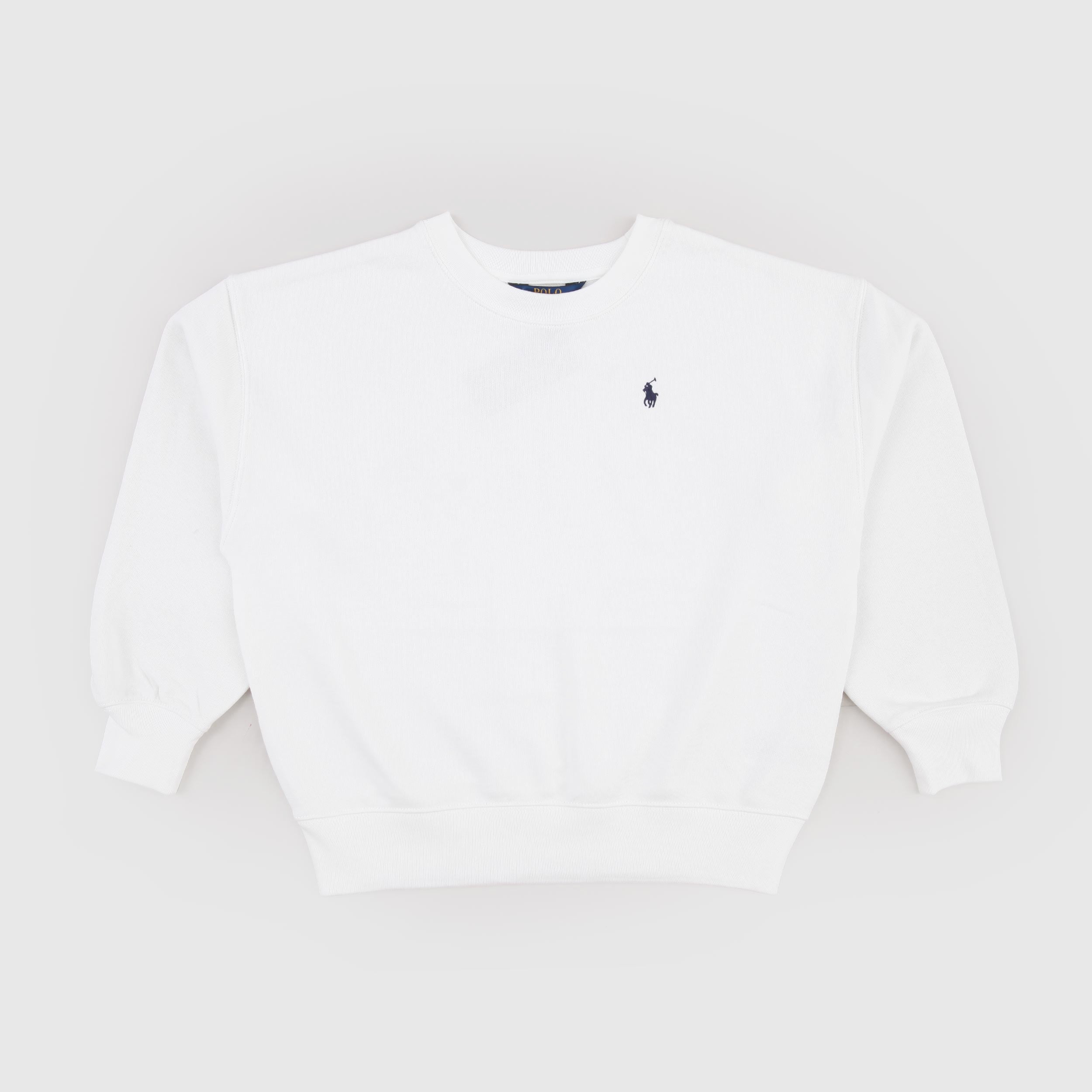 White Sweatshirt with RALPH LAUREN Writing on the Back