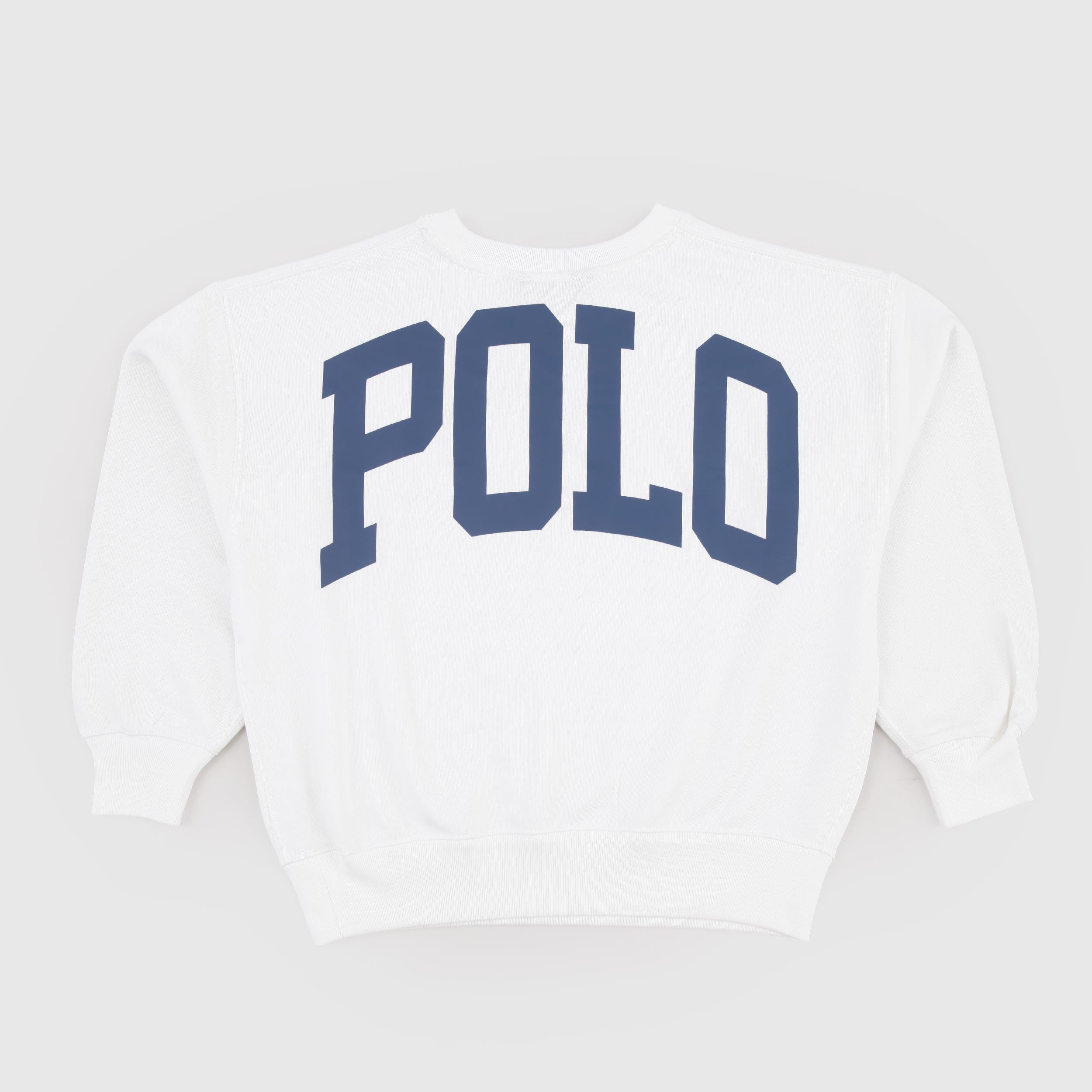 White Sweatshirt with RALPH LAUREN Writing on the Back