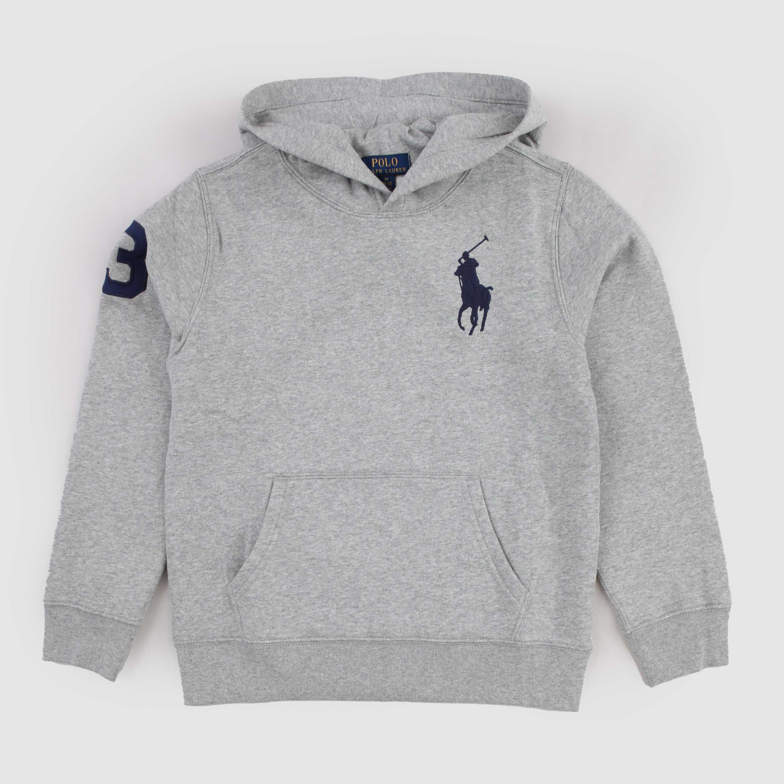 Grey Hooded Embroidery Sweatshirt By RALPH LAUREN