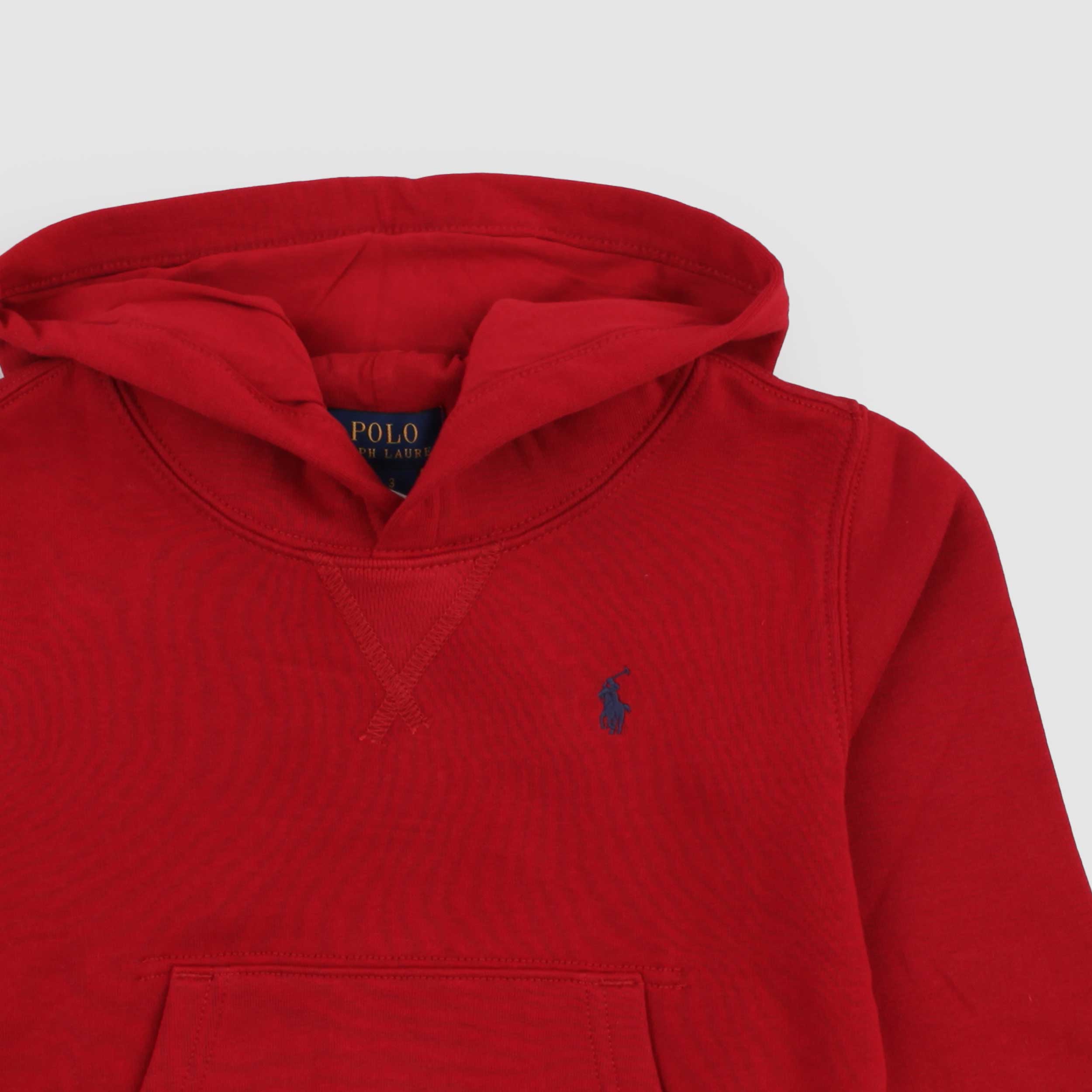 Felpa Rossa con Cappuccio e Logo Ricamato By RALPH LAUREN