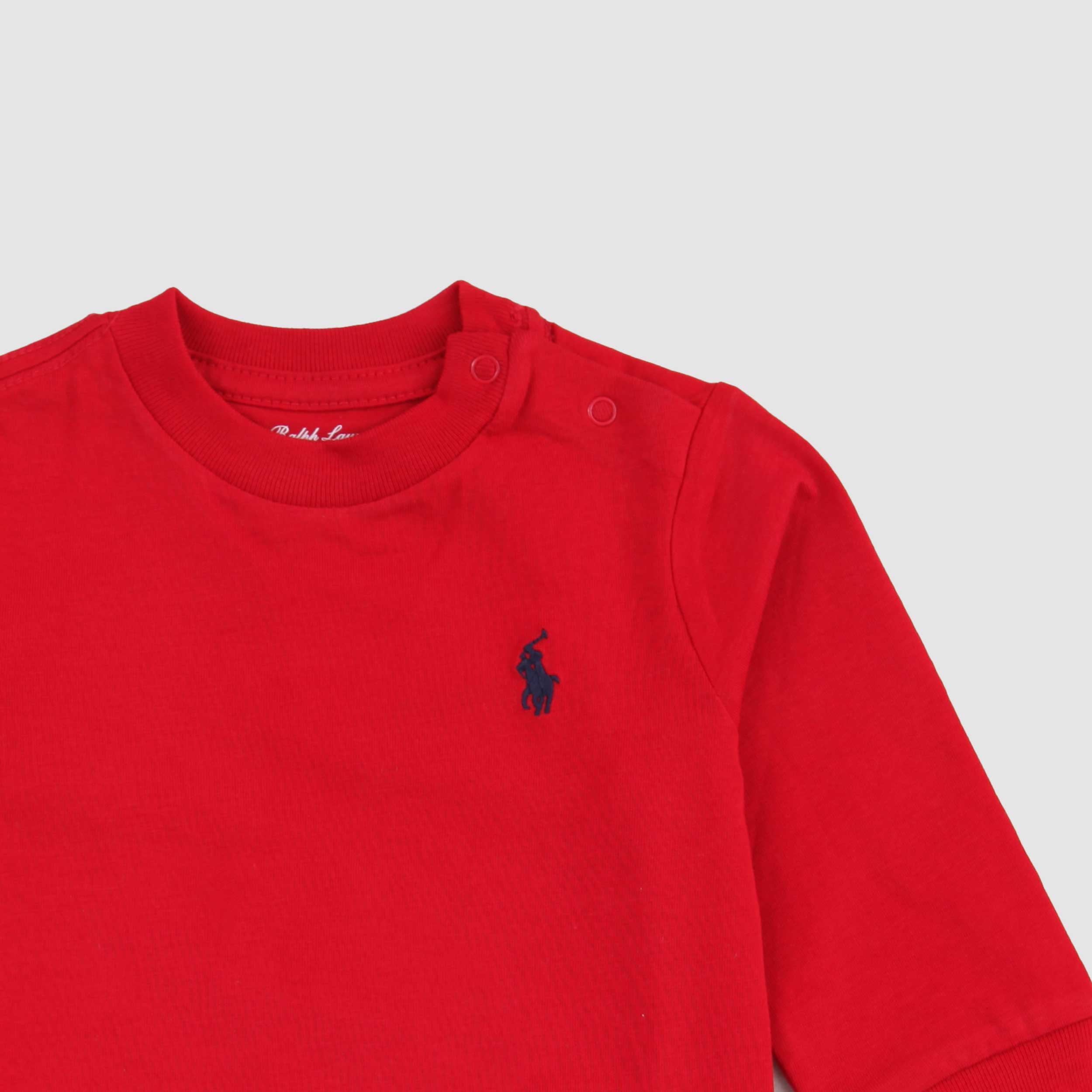 T-shirt Rossa a Manica Lunga Firmata RALPH LAUREN