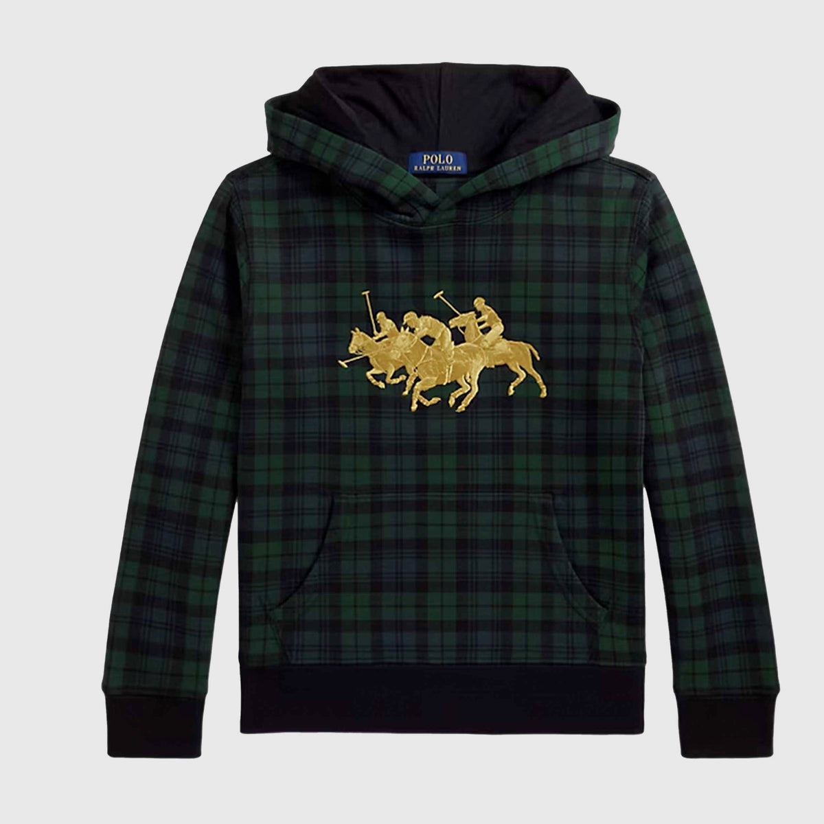 Felpa Verde e Blu in Tartan per Ragazzi by RALPH LAUREN
