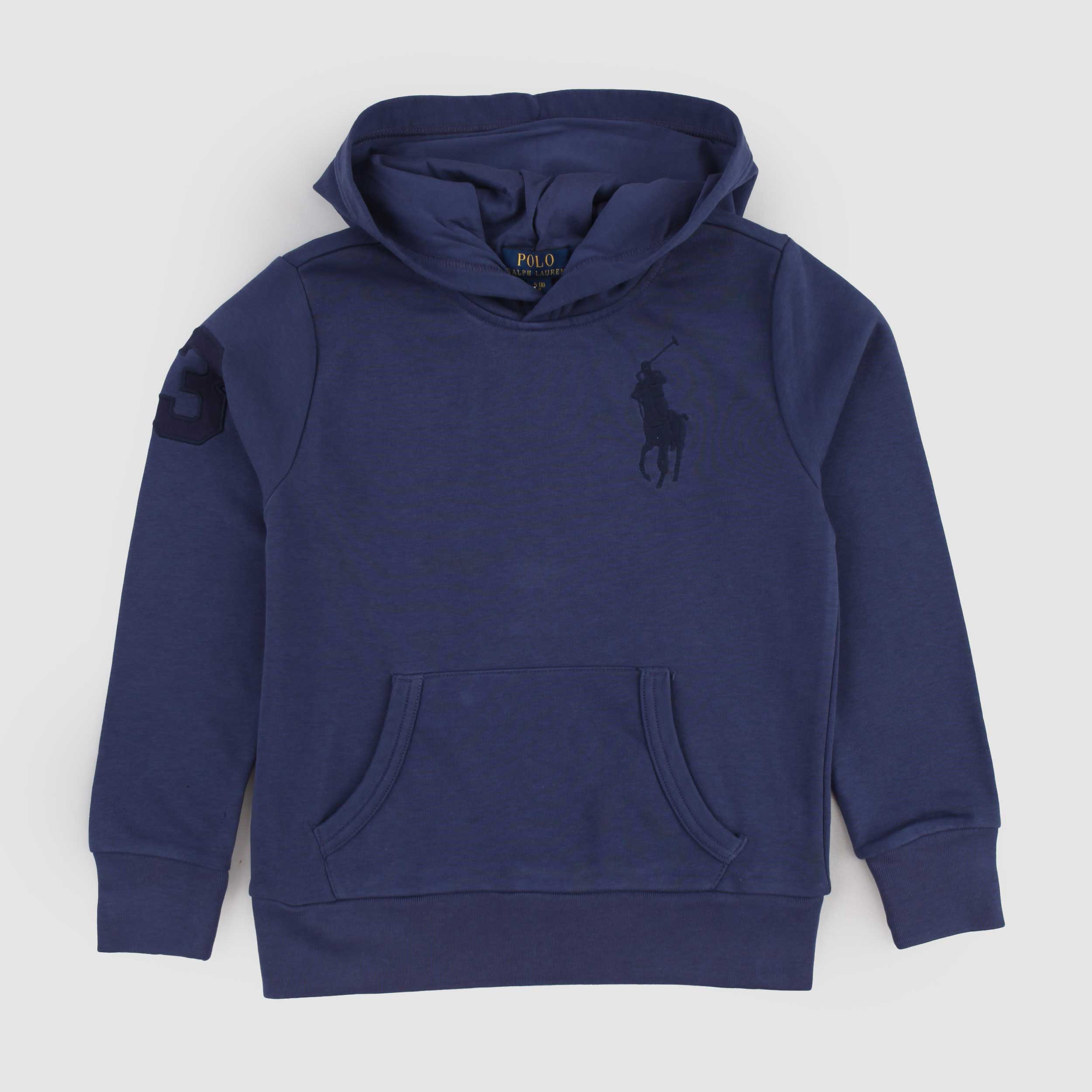 RALPH LAUREN Blue Terry Sweatshirt with Big Pony