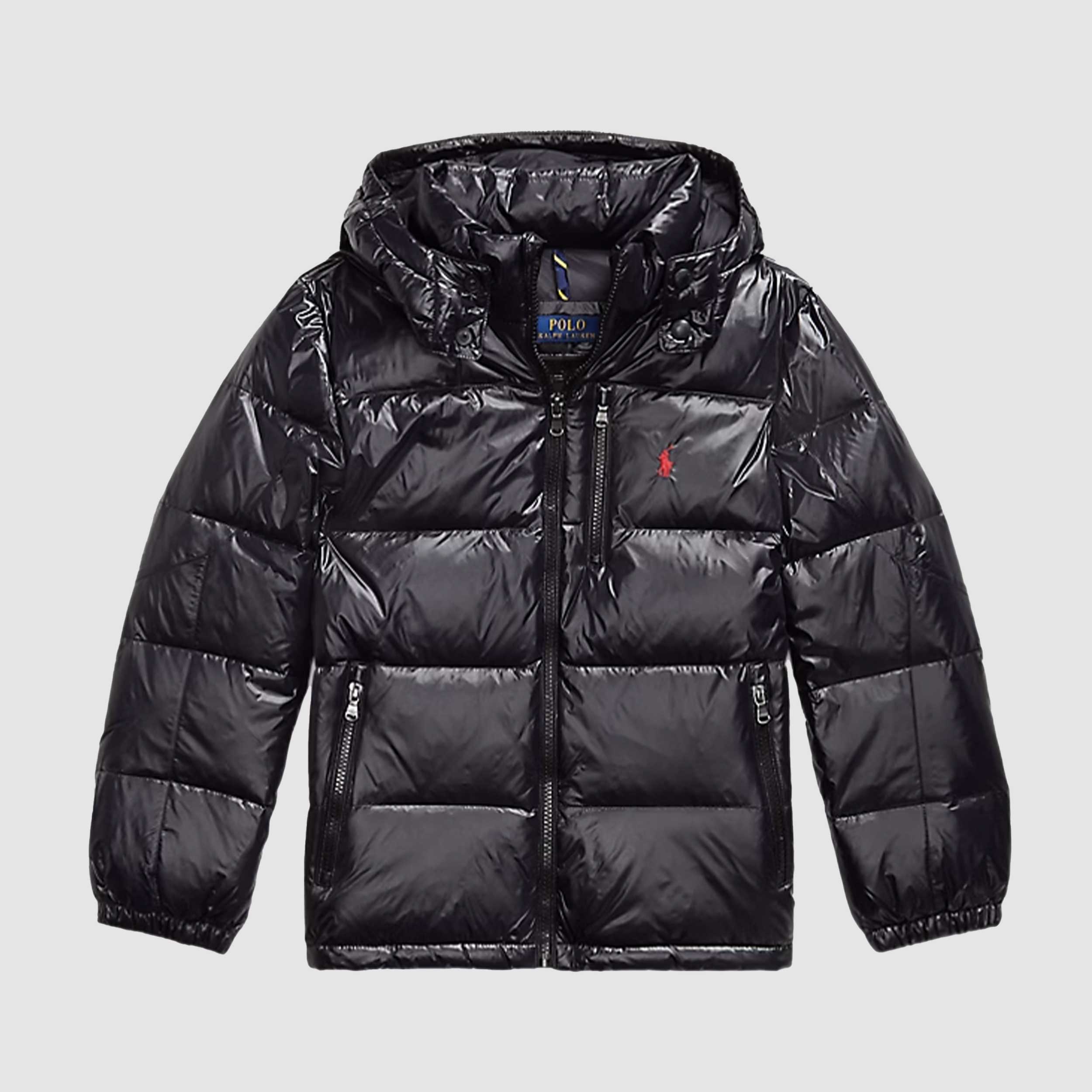 Piumino Nero con Cappuccio per Ragazzi by RALPH LAUREN