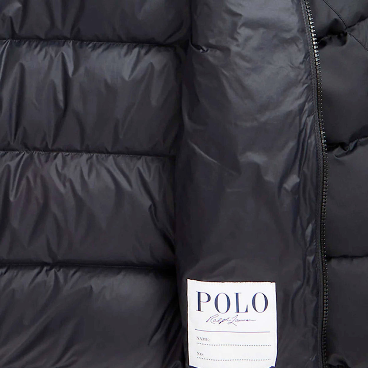 Piumino Nero con Logo Rosso per Ragazzi by RALPH LAUREN