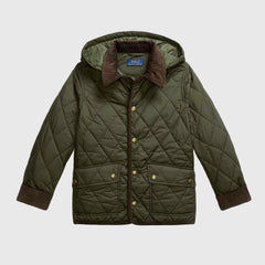 Piumino Trapuntato Verde Oliva per Ragazzi RALPH LAUREN
