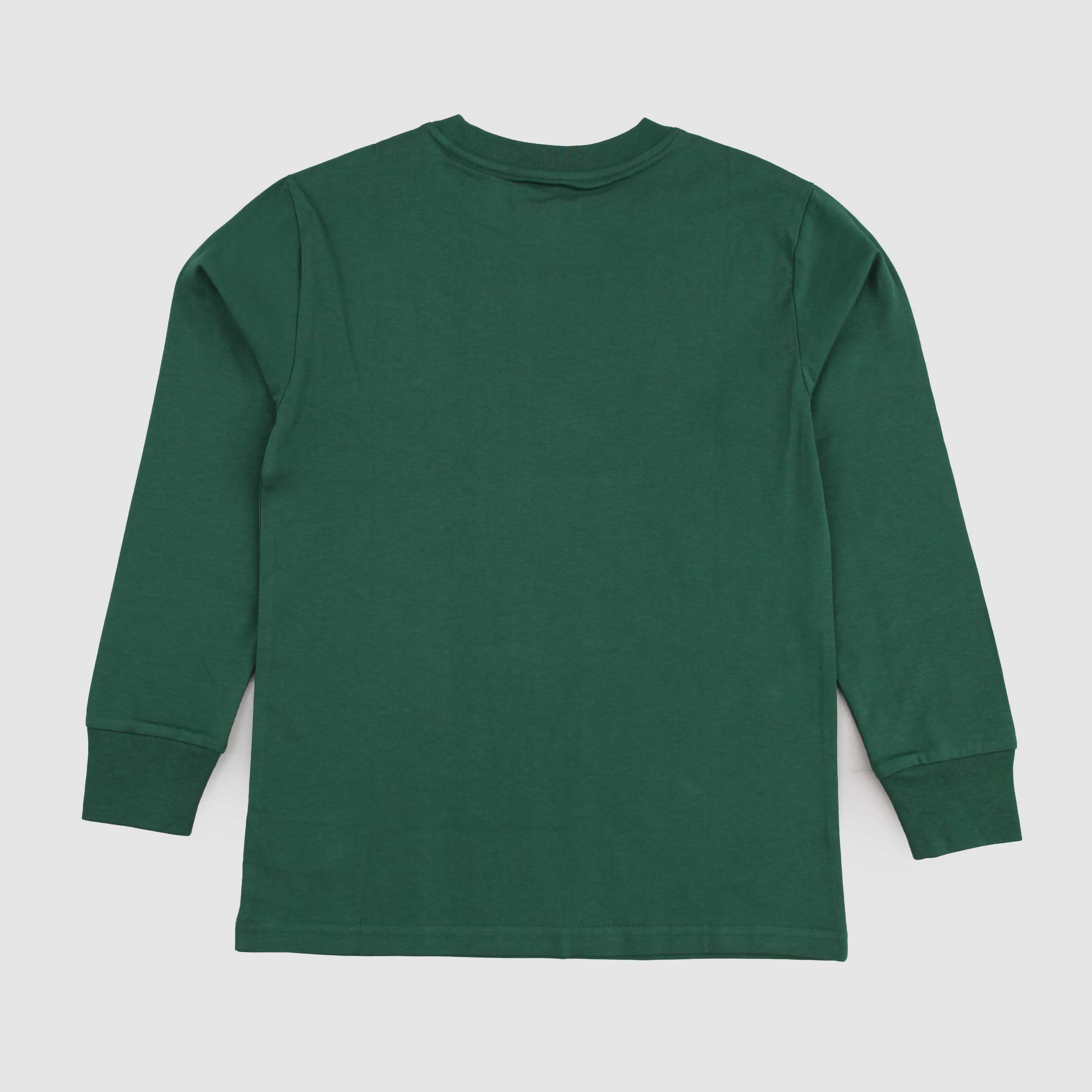 T-shirt Verde a Manica Lunga con Logo Blu By RALPH LAUREN