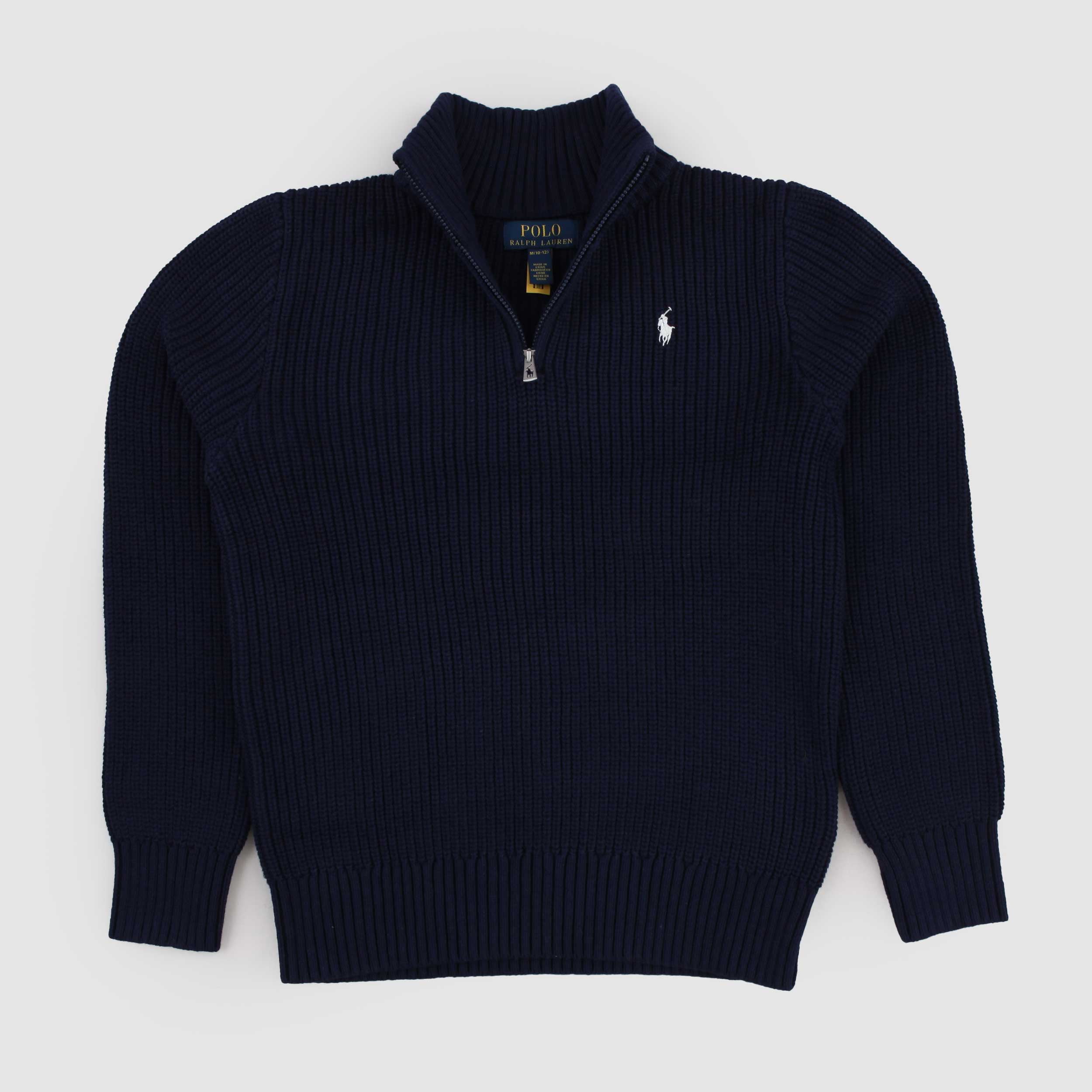 Blue Cotton Cubic Cub Collar Cardigan By RALPH LAUREN