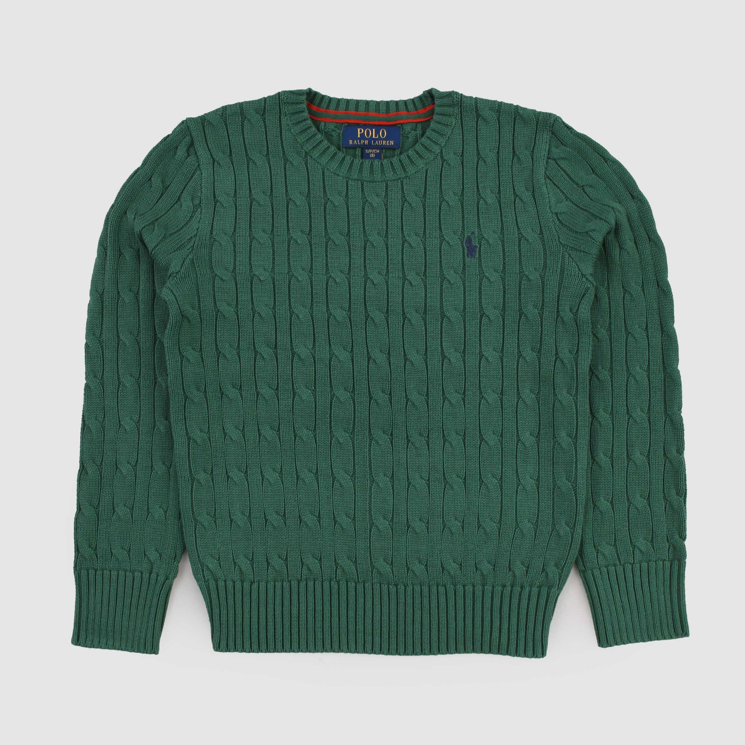 Green T-Shirt Braided Crew Neck By RALPH LAUREN