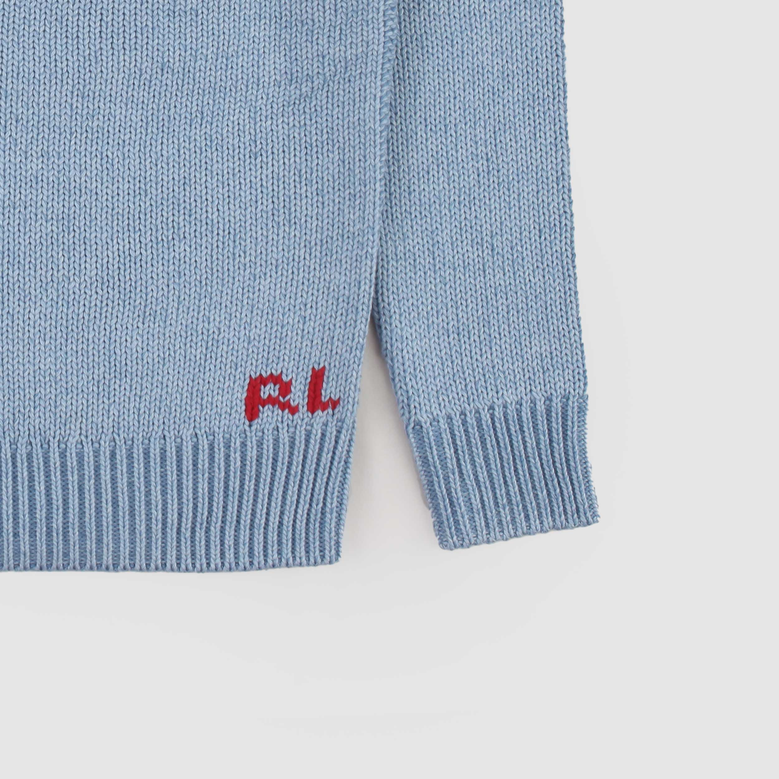 Maglia Celeste con Stampa Bandiera Firmata RALPH LAUREN