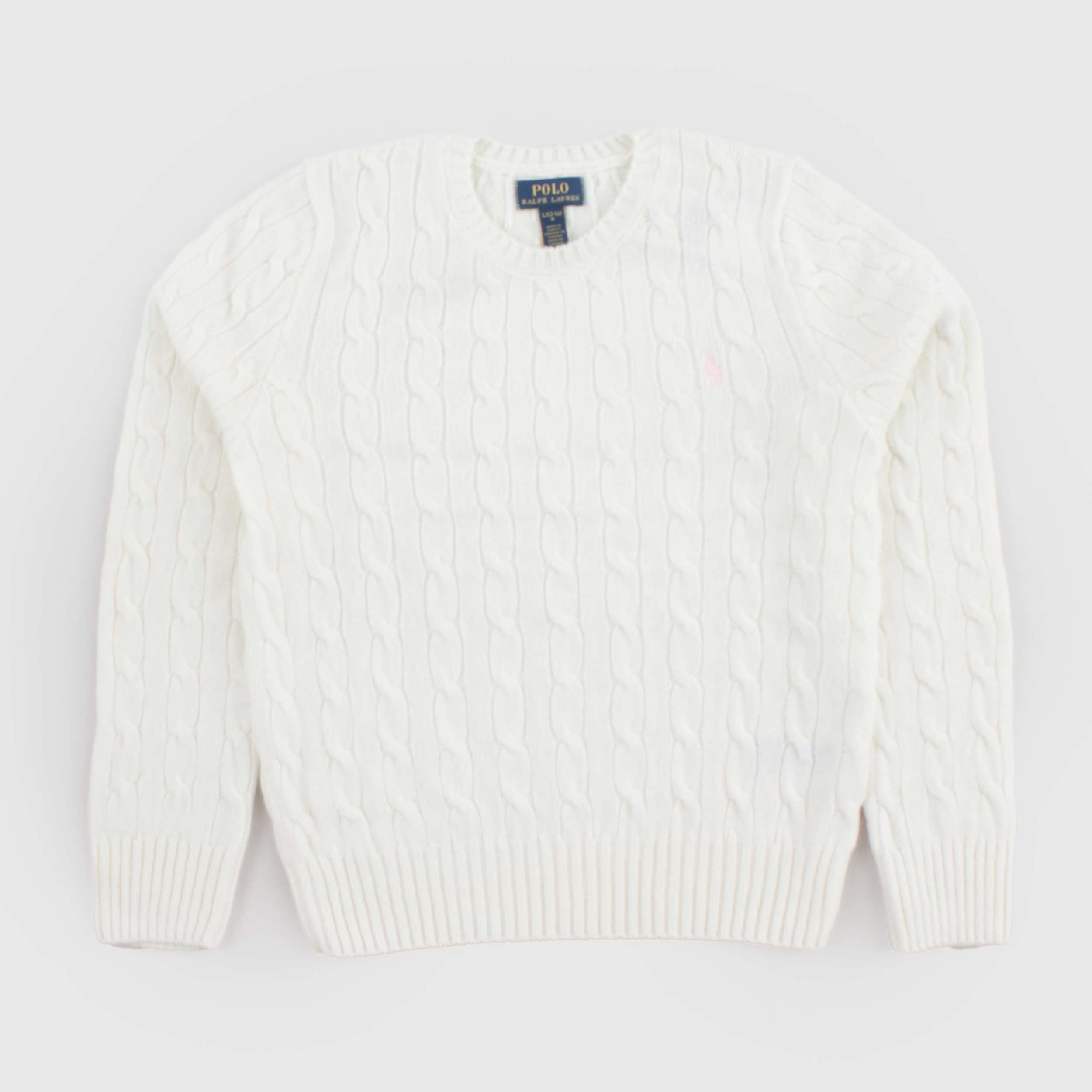 Pullover Color Latte a Trecce per Ragazzi by RALPH LAUREN