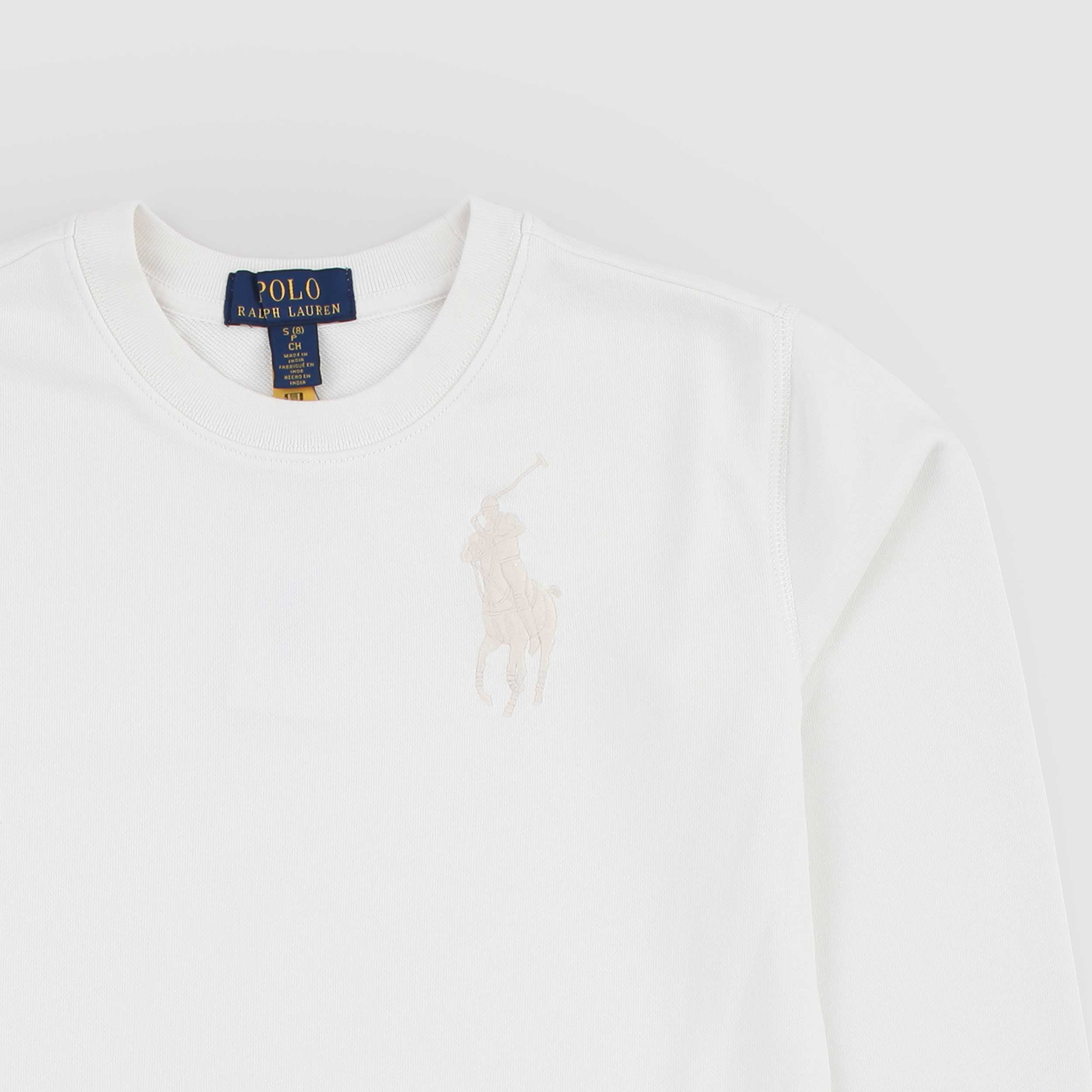Felpa Latte Girocollo firmato RALPH LAUREN