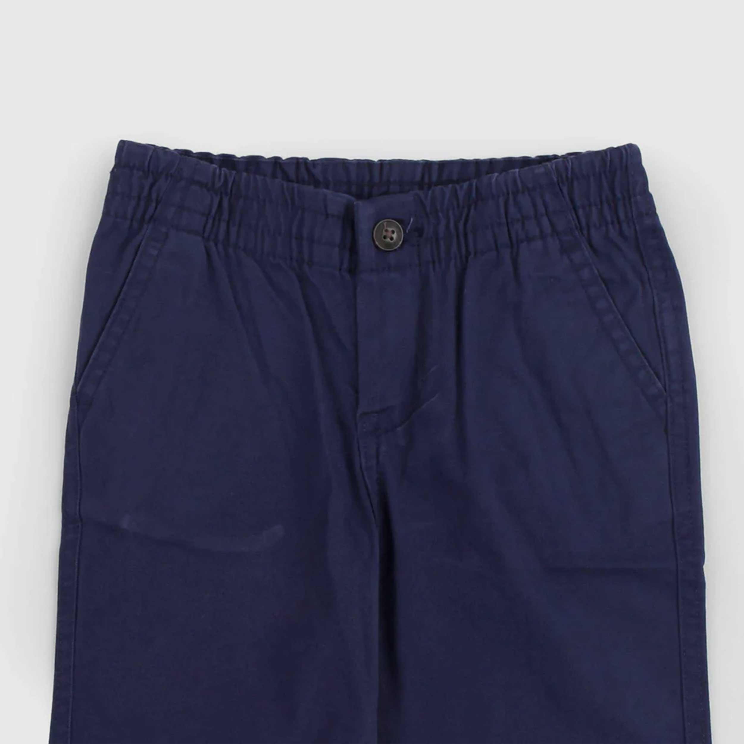 Blue Trousers with Logo on the Back by PETIT BATEAU