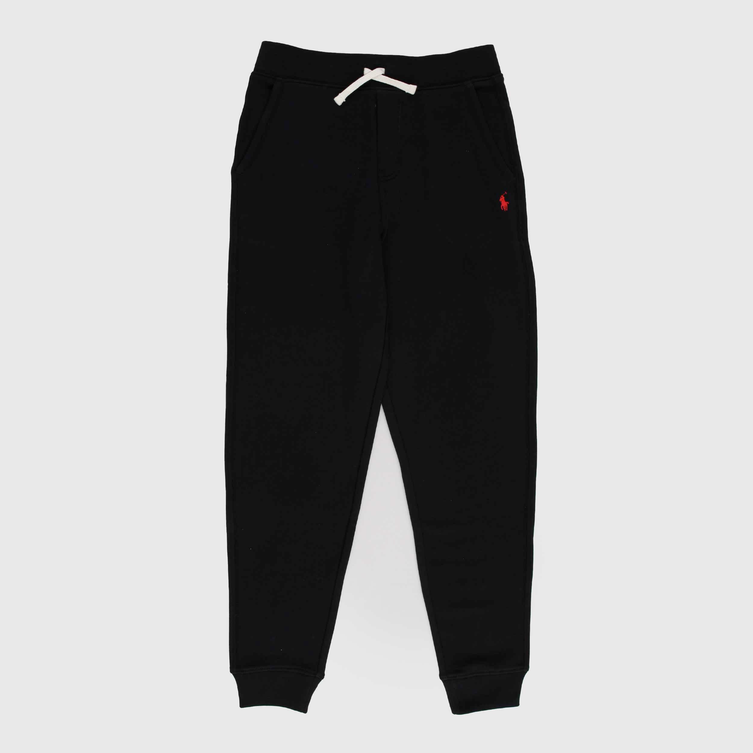 Pantalone Tuta Nero con Cavallino Rosso per Ragazzi by RALPH LAUREN