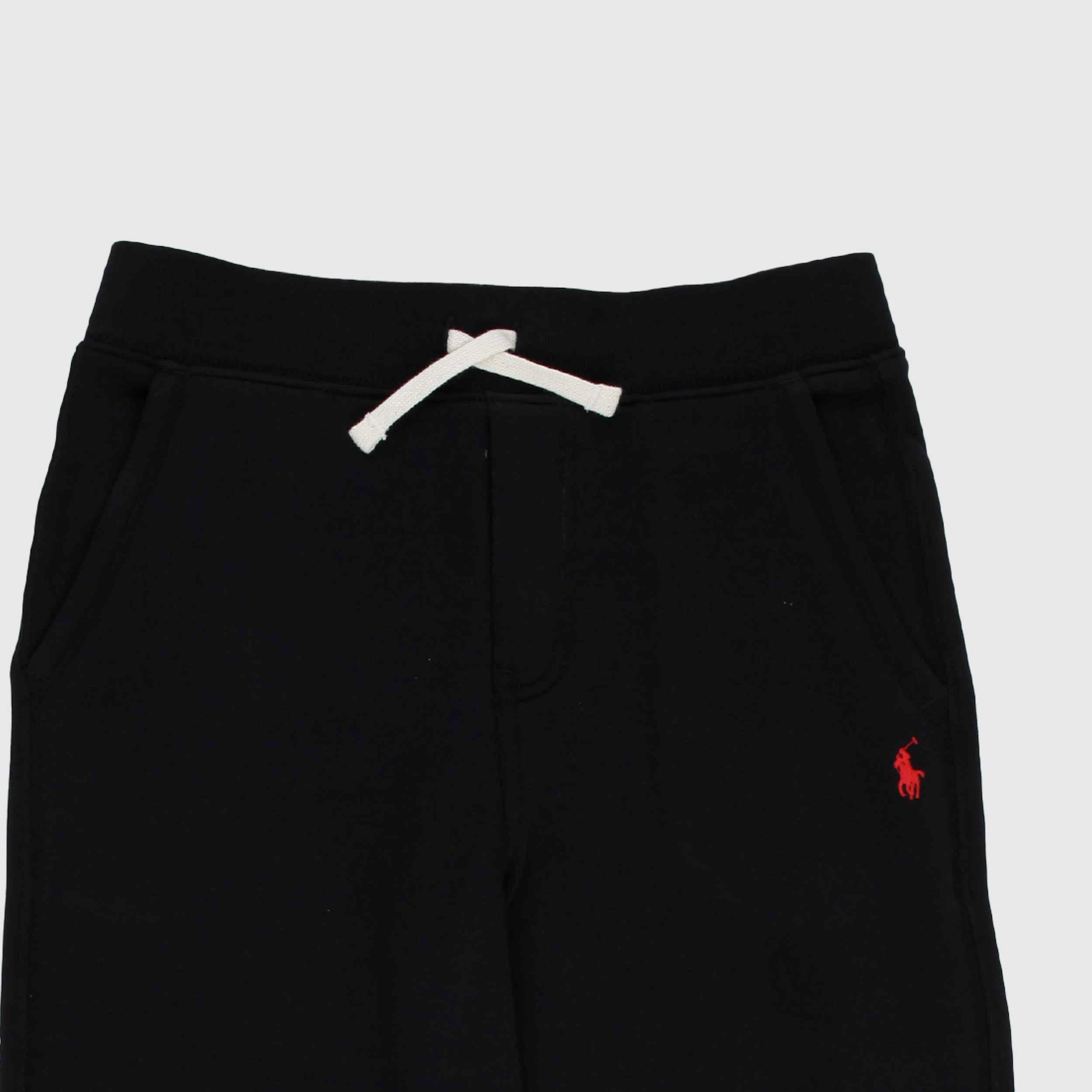 Pantalone Tuta Nero con Cavallino Rosso per Ragazzi by RALPH LAUREN