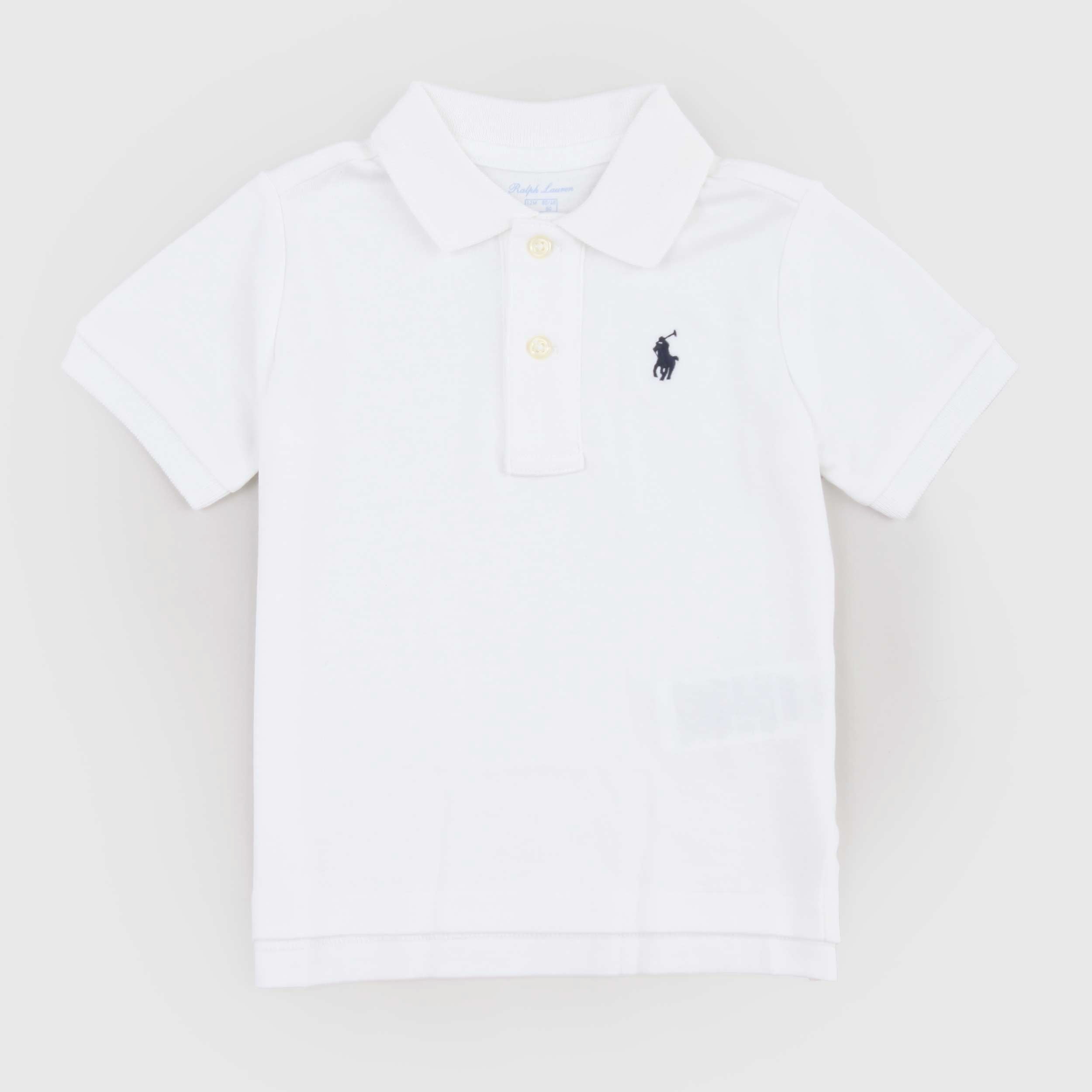 T-shirt Bianca con Bottoni Madreperla Firmata RALPH LAUREN