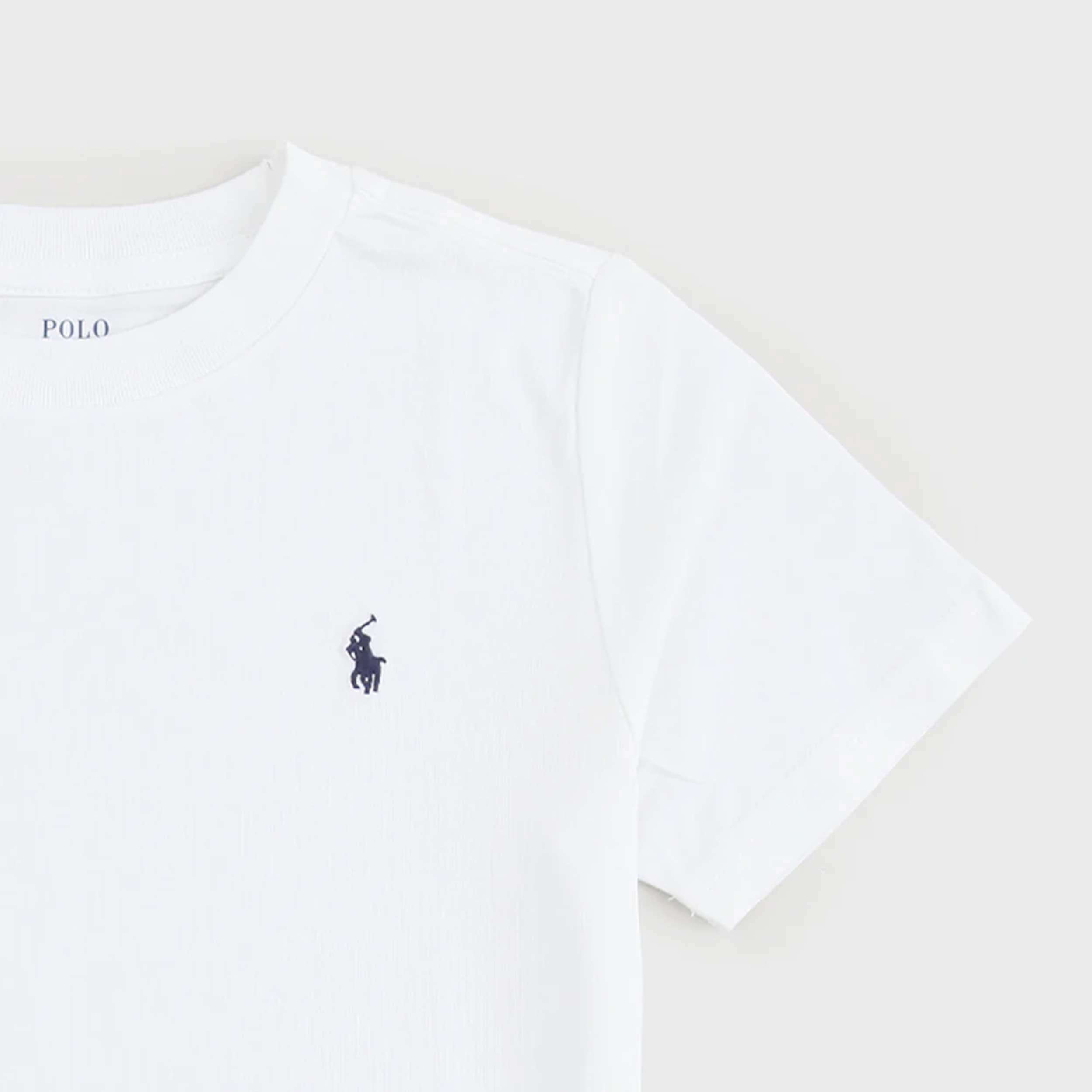 T-shirt Bianca con Logo in Contrasto Firmata RALPH LAUREN