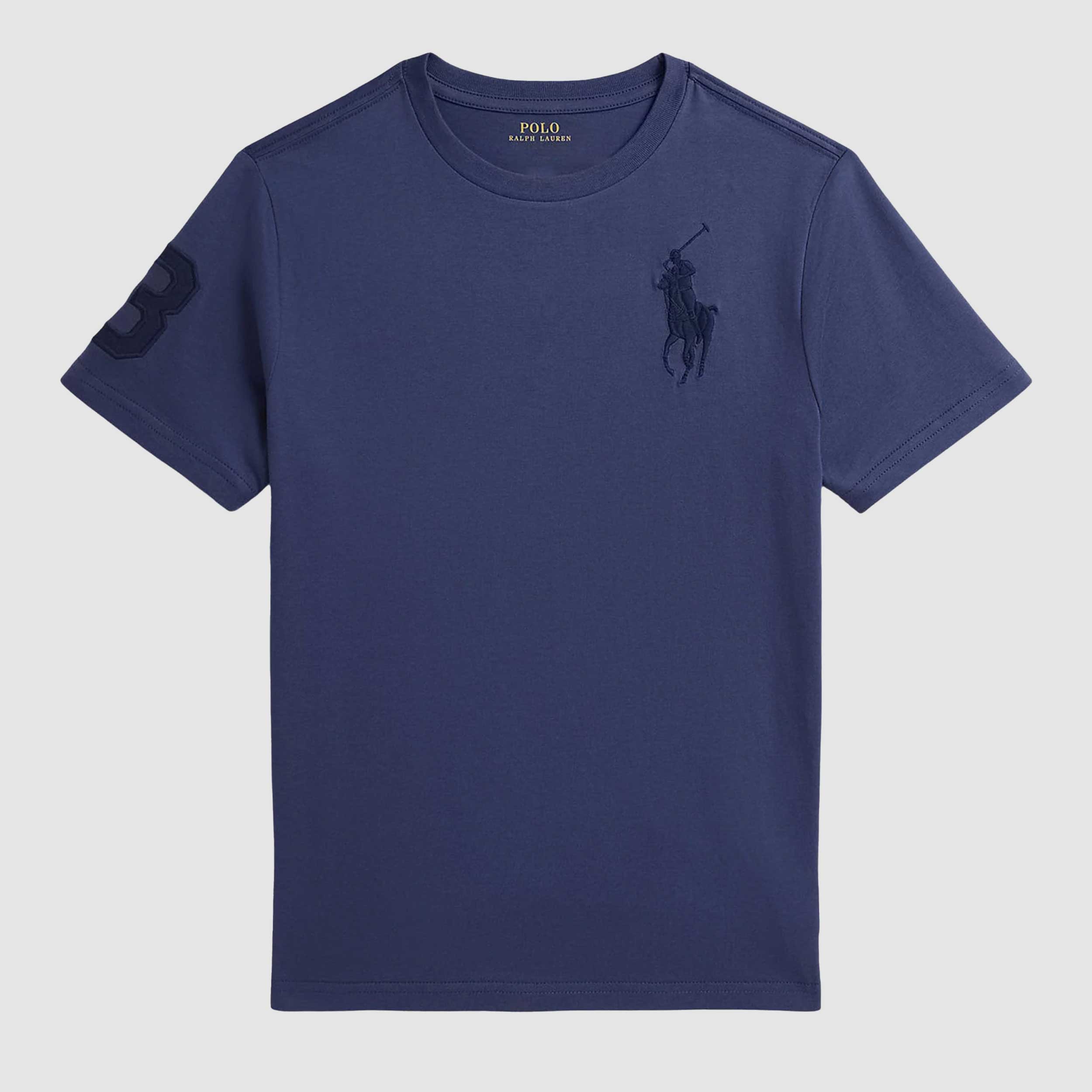 T-shirt Blu Scuro con Logo Firmata RALPH LAUREN