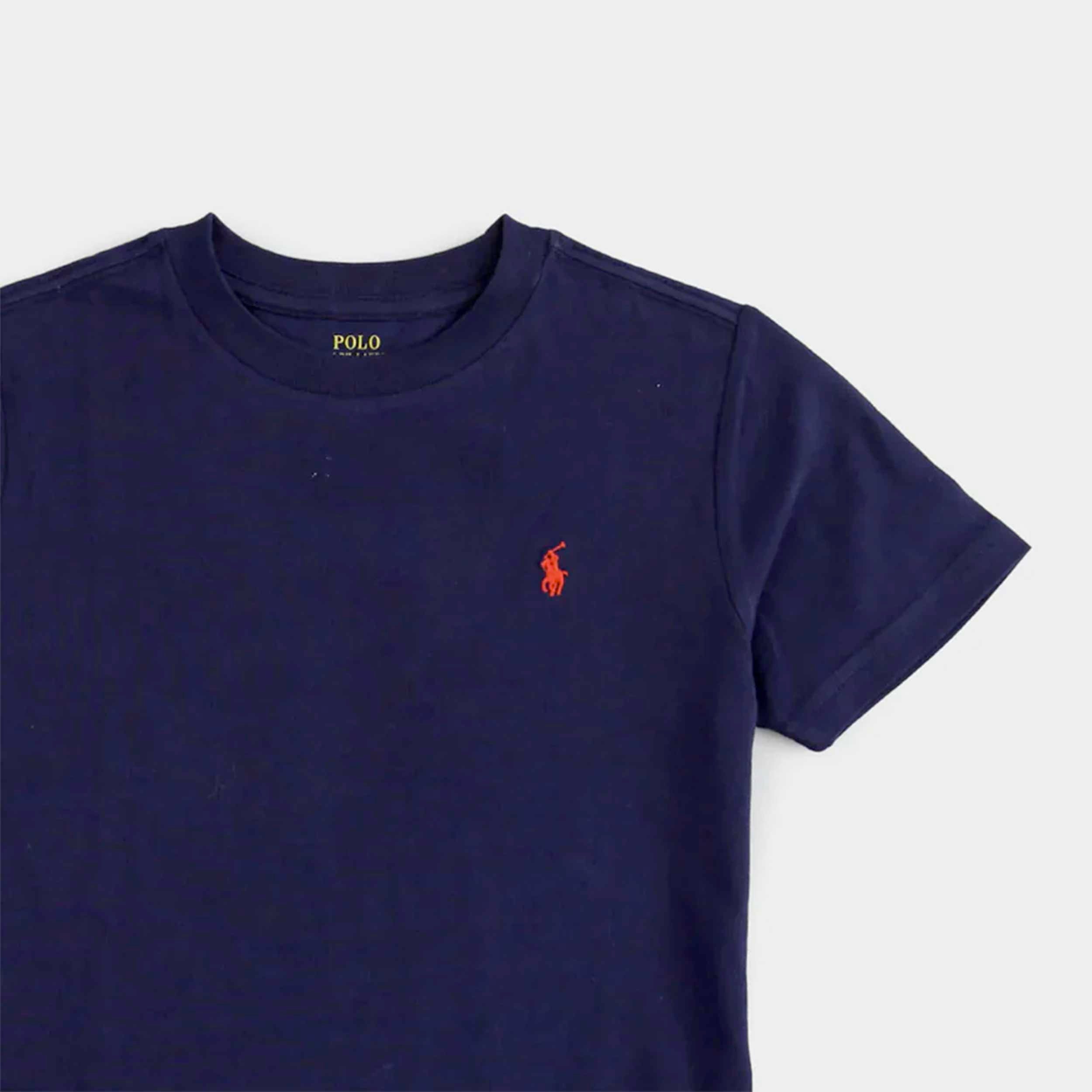 T-shirt Blu con Cavallino Rosso Firmata RALPH LAUREN