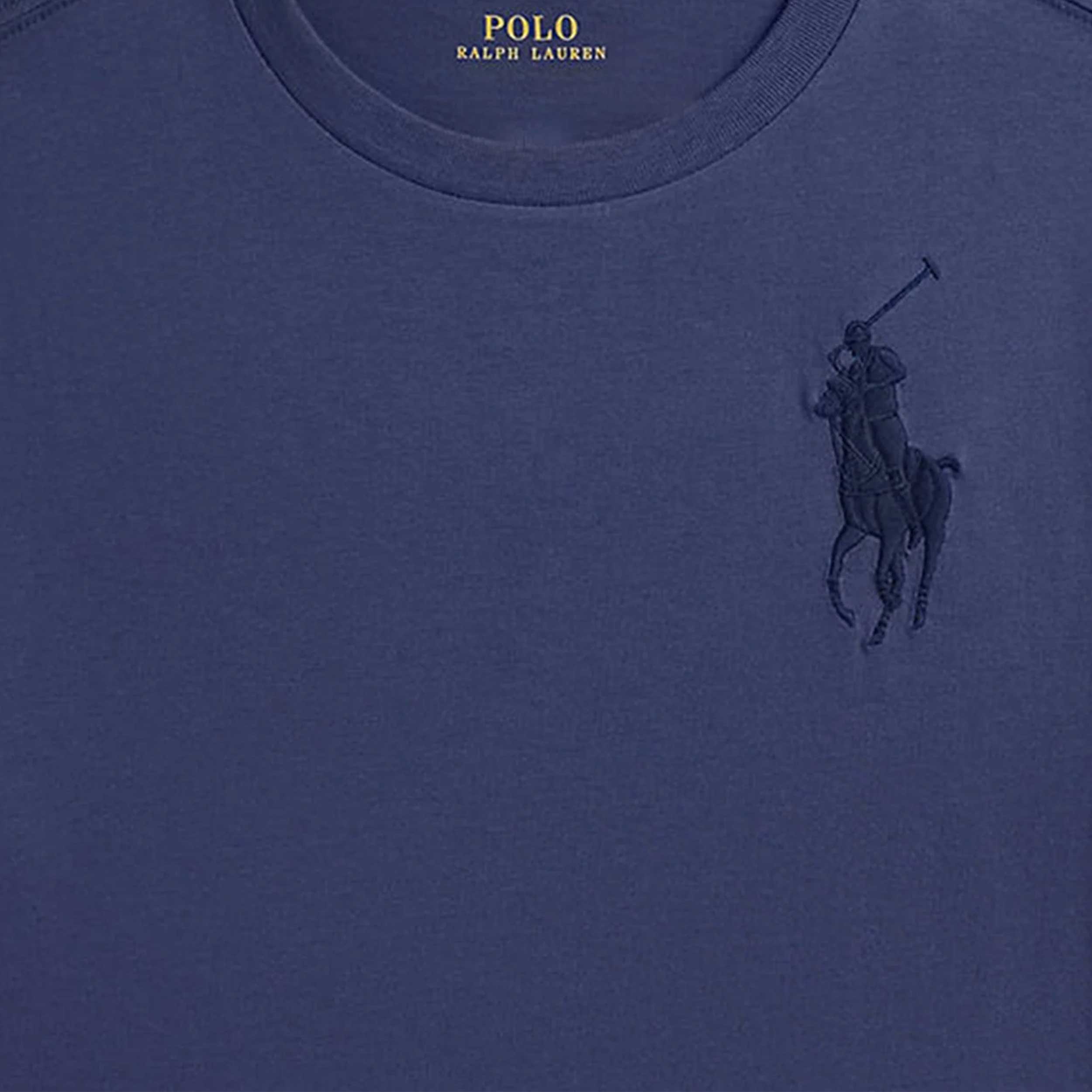 T-shirt Blu Scuro con Logo Firmata RALPH LAUREN
