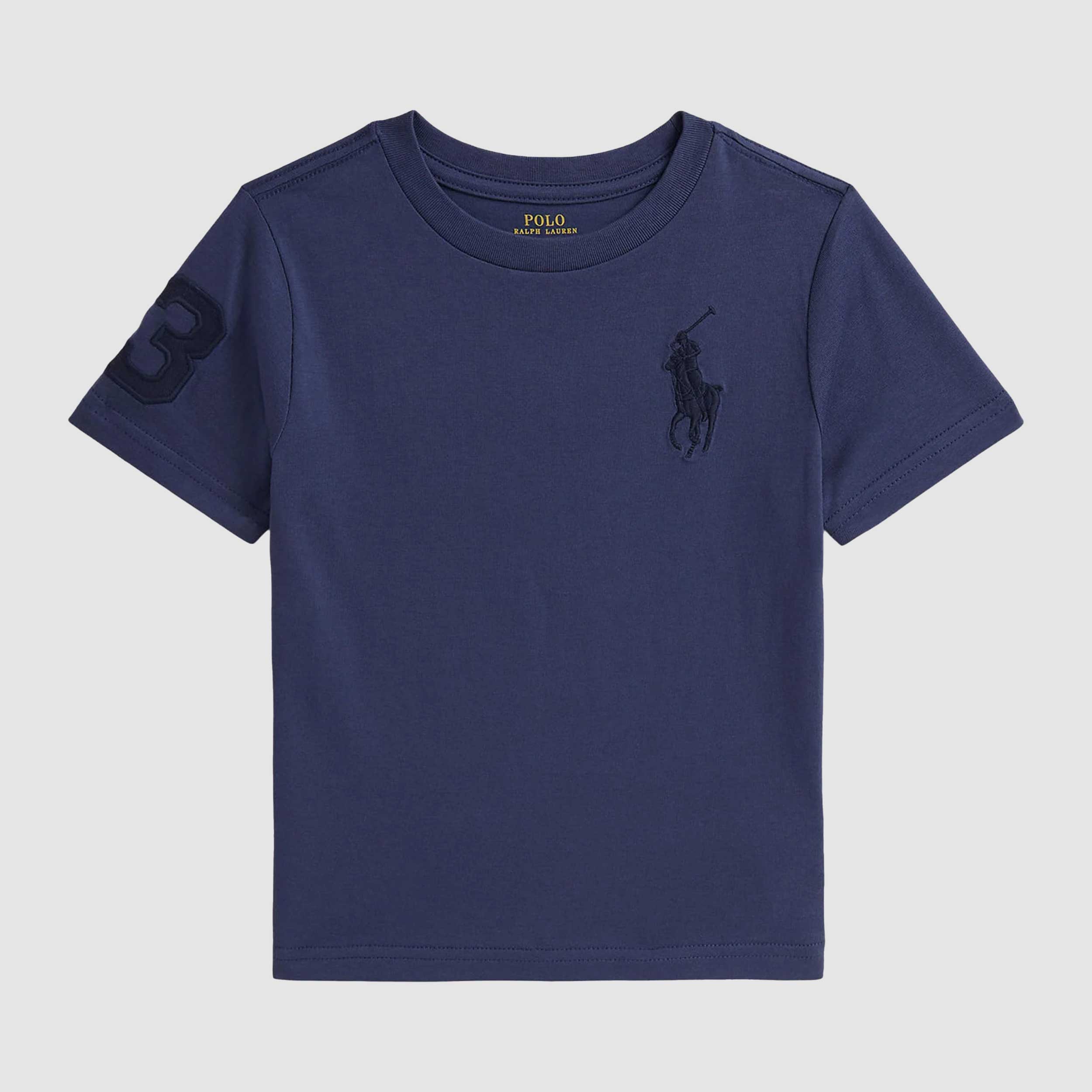 T-shirt Blu con Ricamo Big Pony Firmata RALPH LAUREN