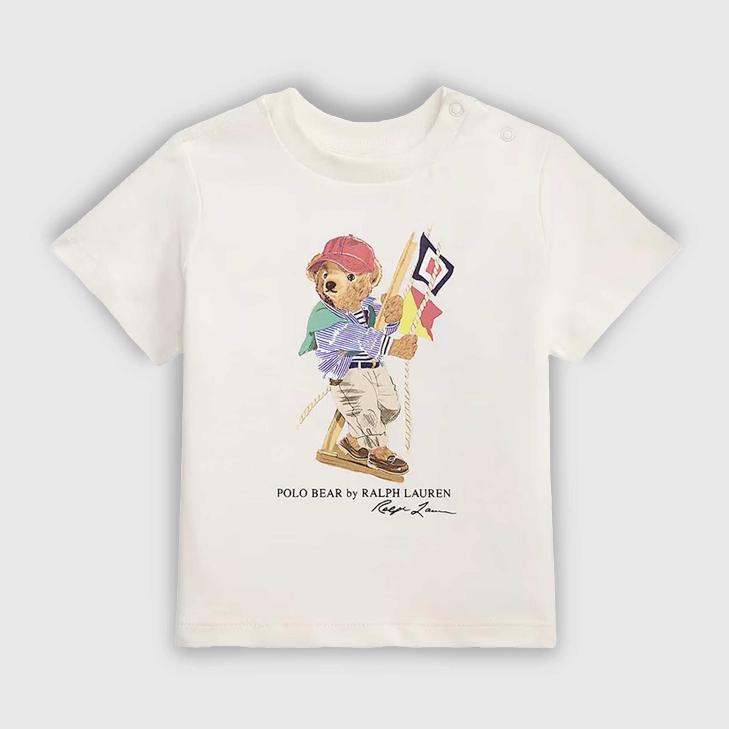 White T-shirt with pony print by RALPH LAUREN