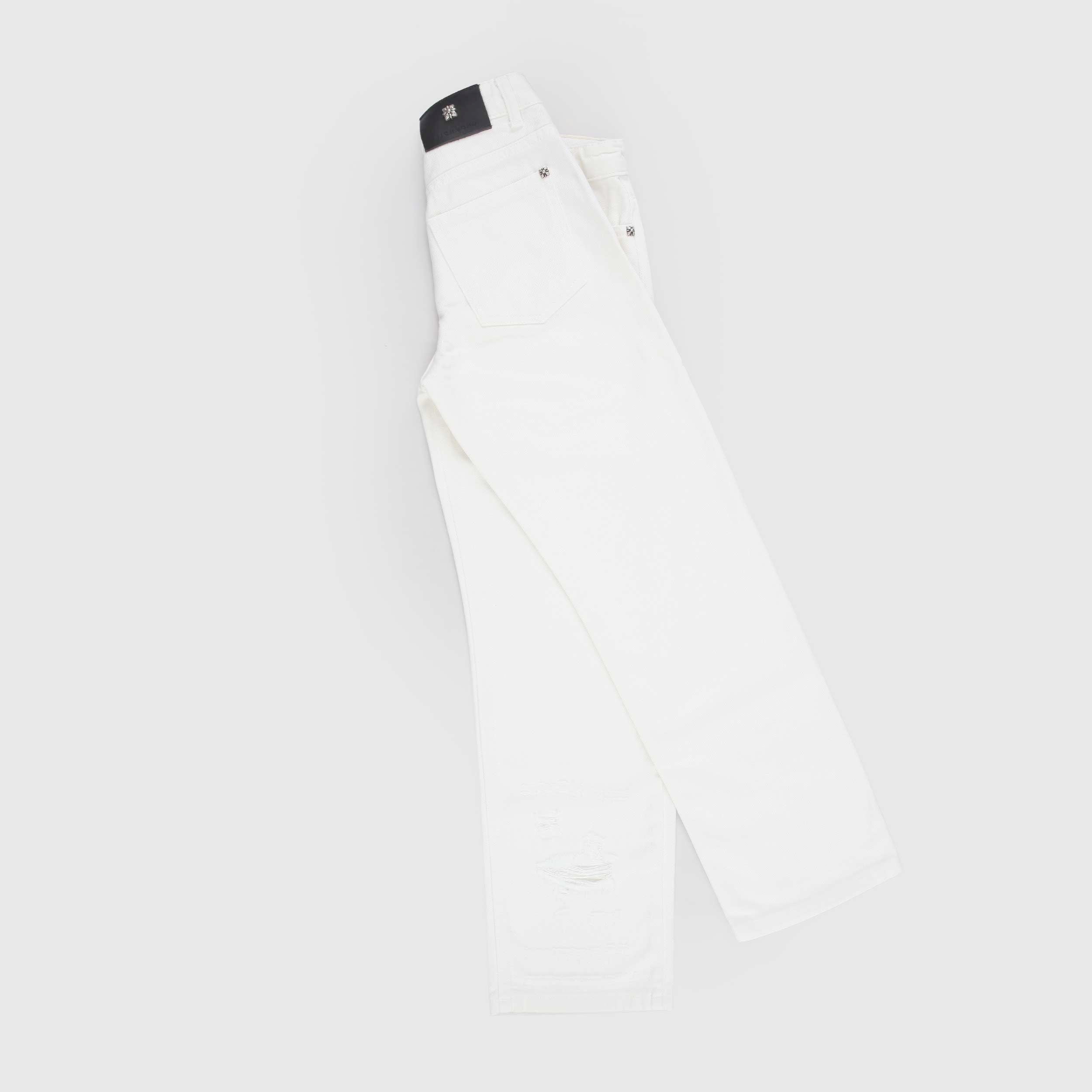 Jeans Bianco e Strappo sul Fondo Firmato JOHN RICHMOND