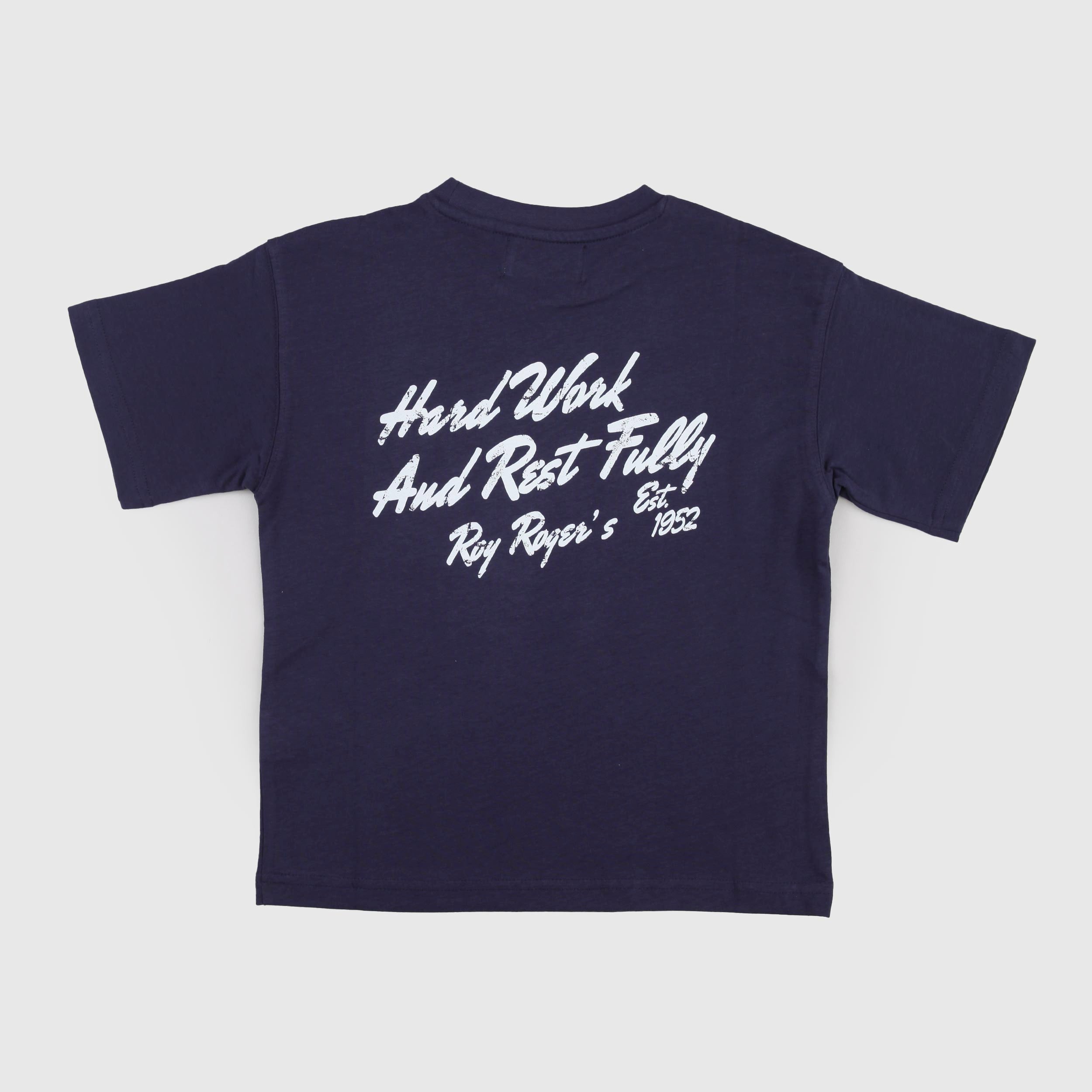 Blue T-shirt with small ROY ROGERS signature tag