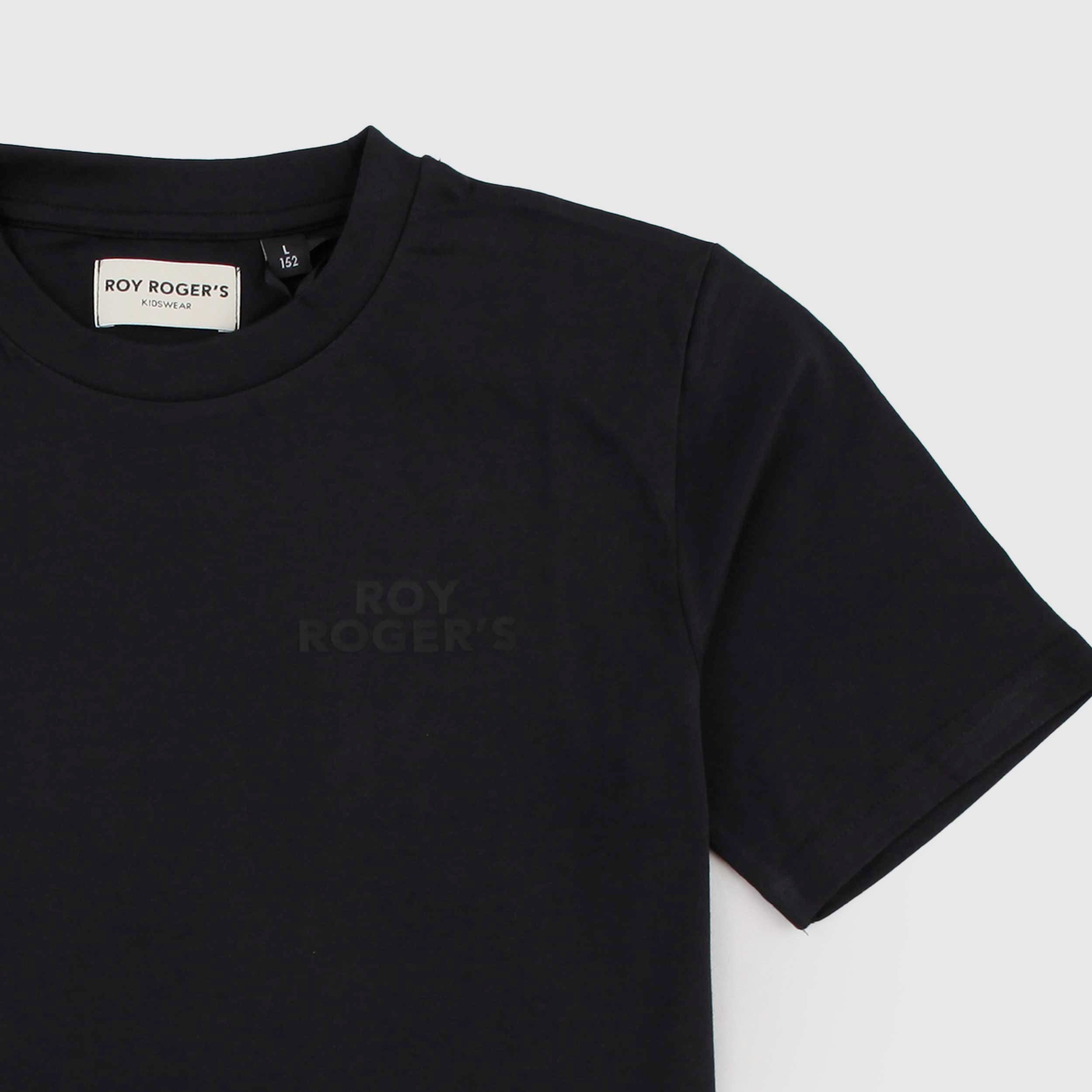 T-shirt Nera a Mezza Manica per Ragazzo Firmata ROY ROGERS