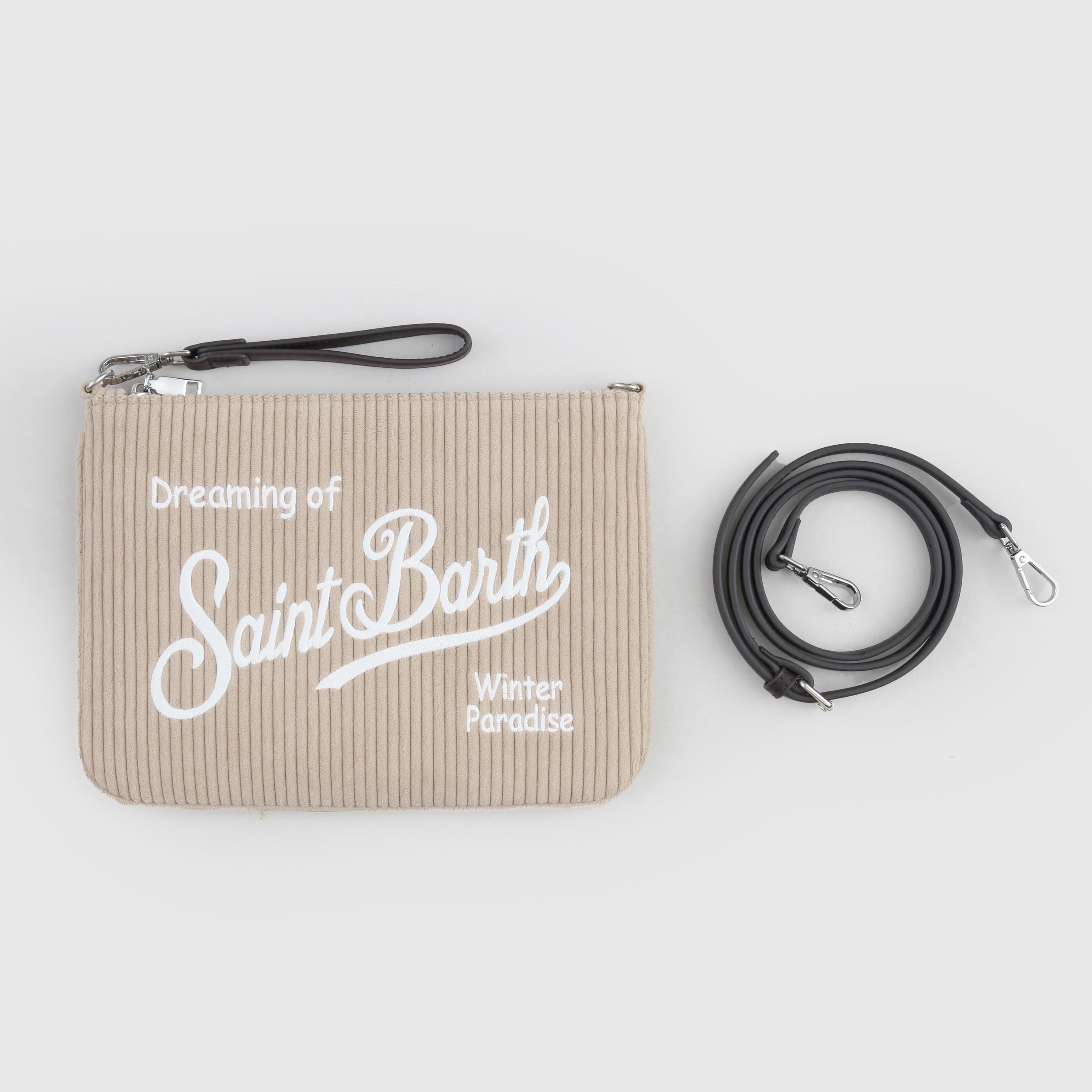 Pochette Parisienne Beige In Velluto Firmata MC2 SAINT BARTH