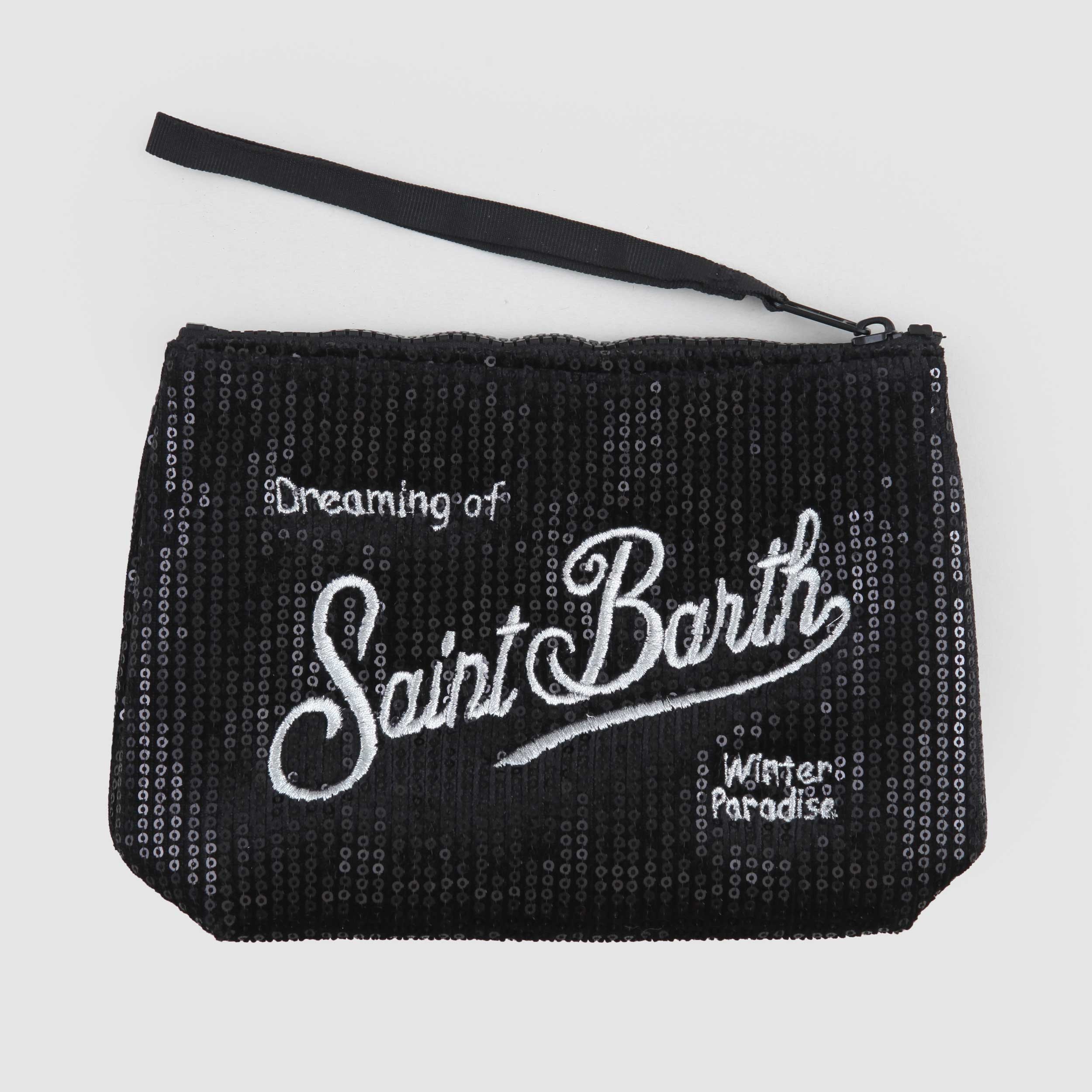 Pochette Aline Nera Con Paillettes Firmata MC2 SAINT BARTH