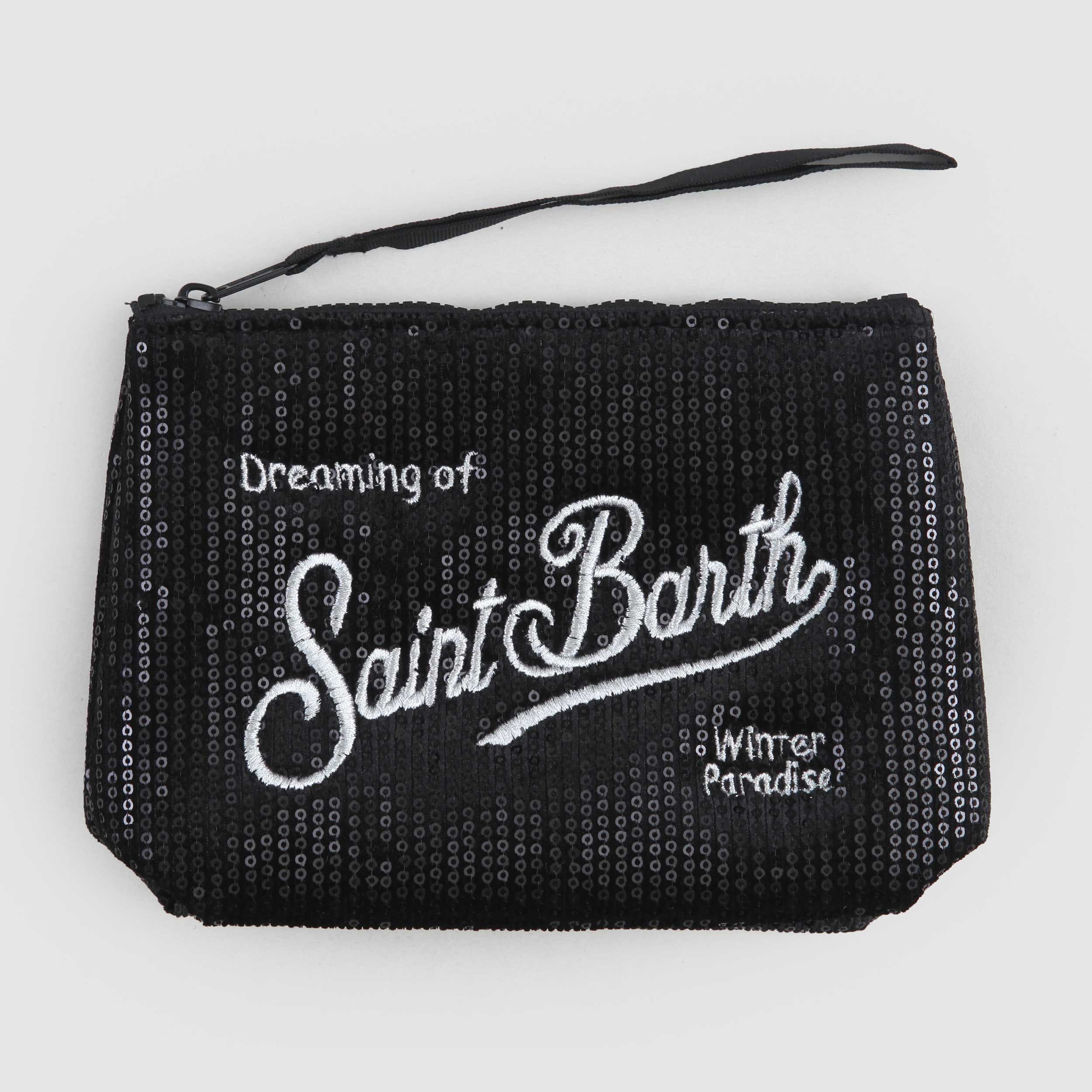 Pochette Aline Nera Con Paillettes Firmata MC2 SAINT BARTH