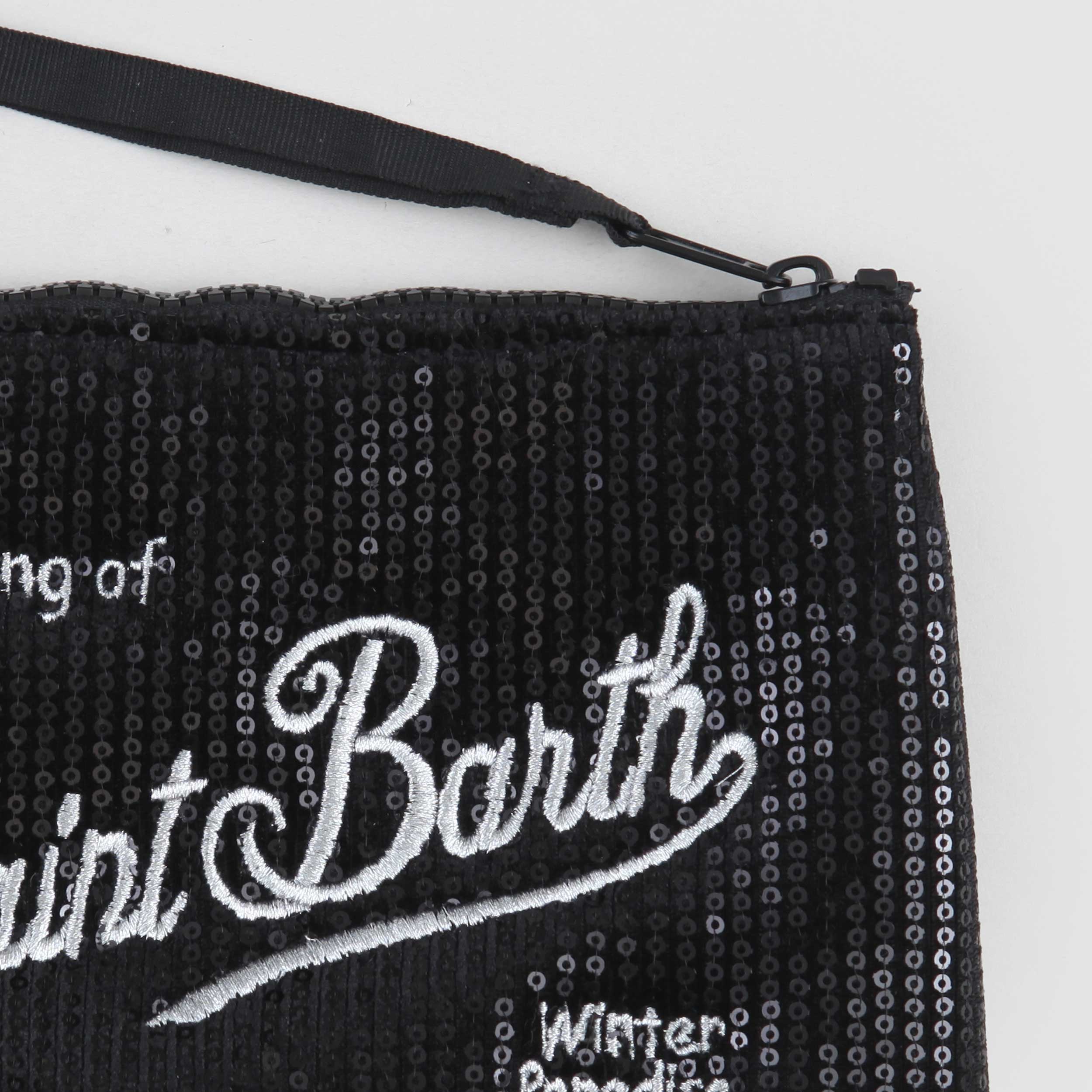 Pochette Aline Nera Con Paillettes Firmata MC2 SAINT BARTH