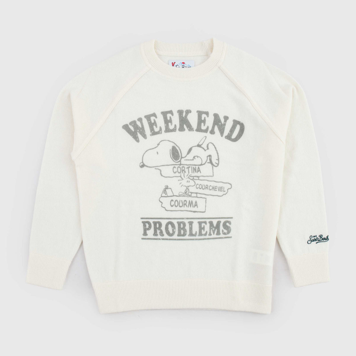 Snoopy Print Cream T-Shirt for Boys MC2 SAINT BARTH