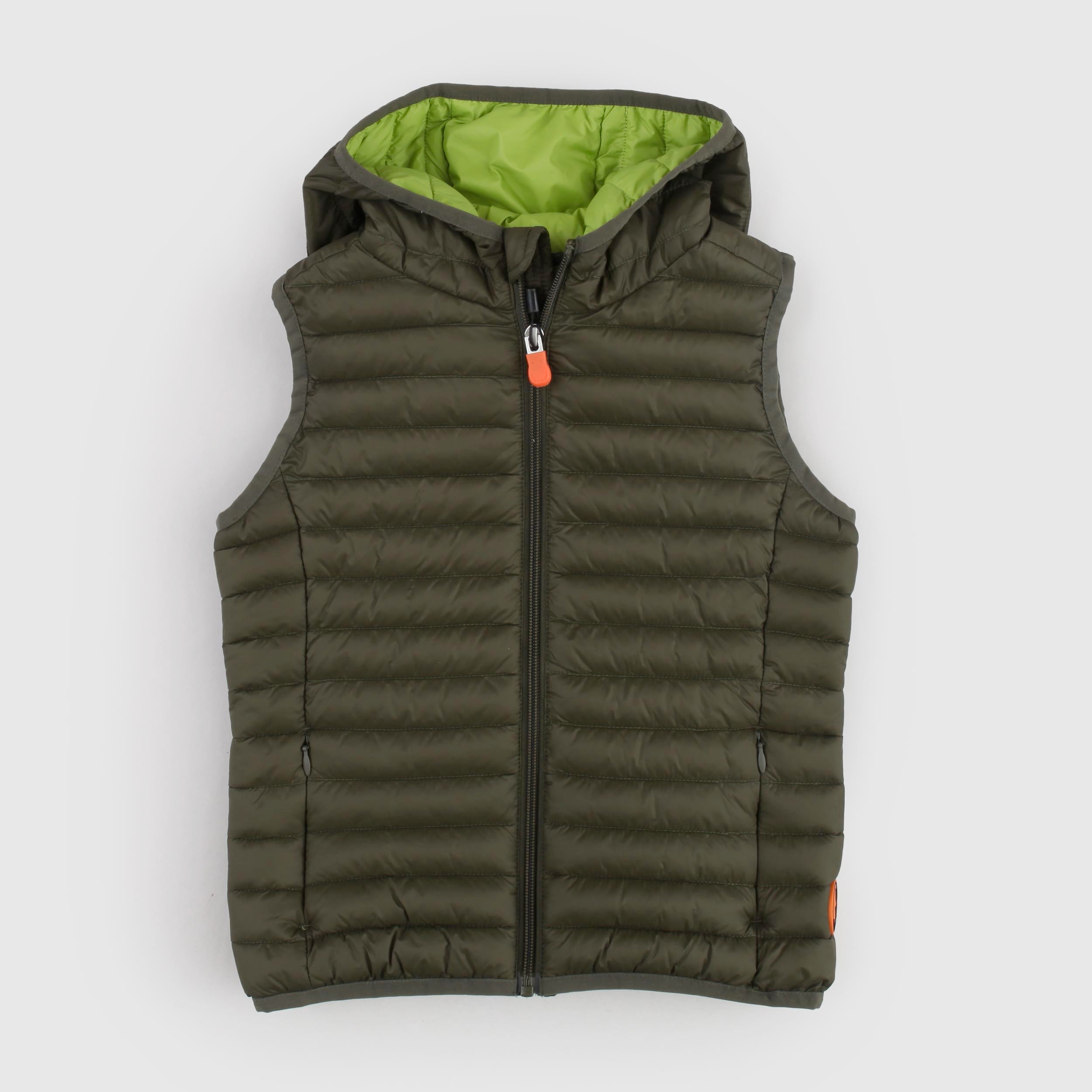 SAVE THE DUCK Cupid Green Gilet with Contrast Lining