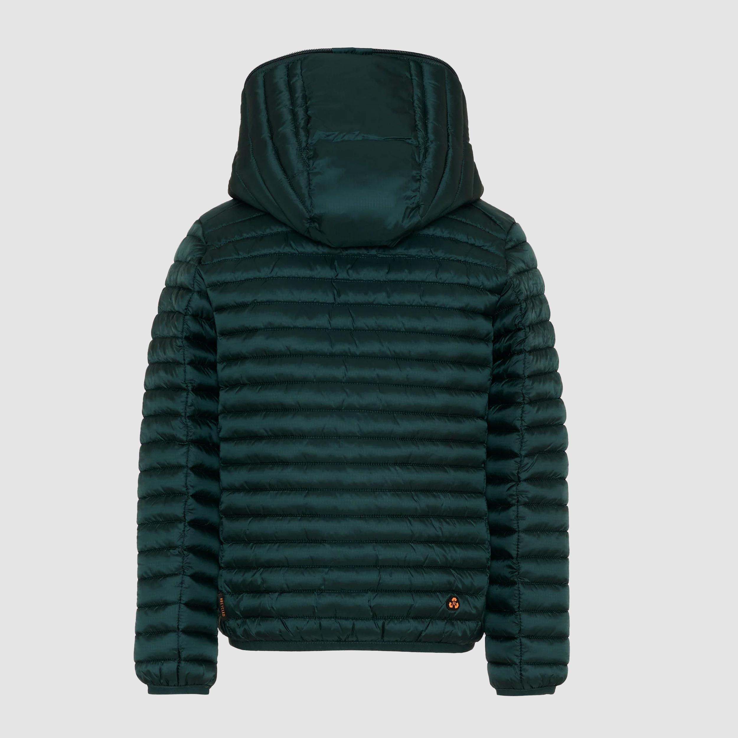 Green Down Jacket Raz with Branded Details SAVE THE DUCK
