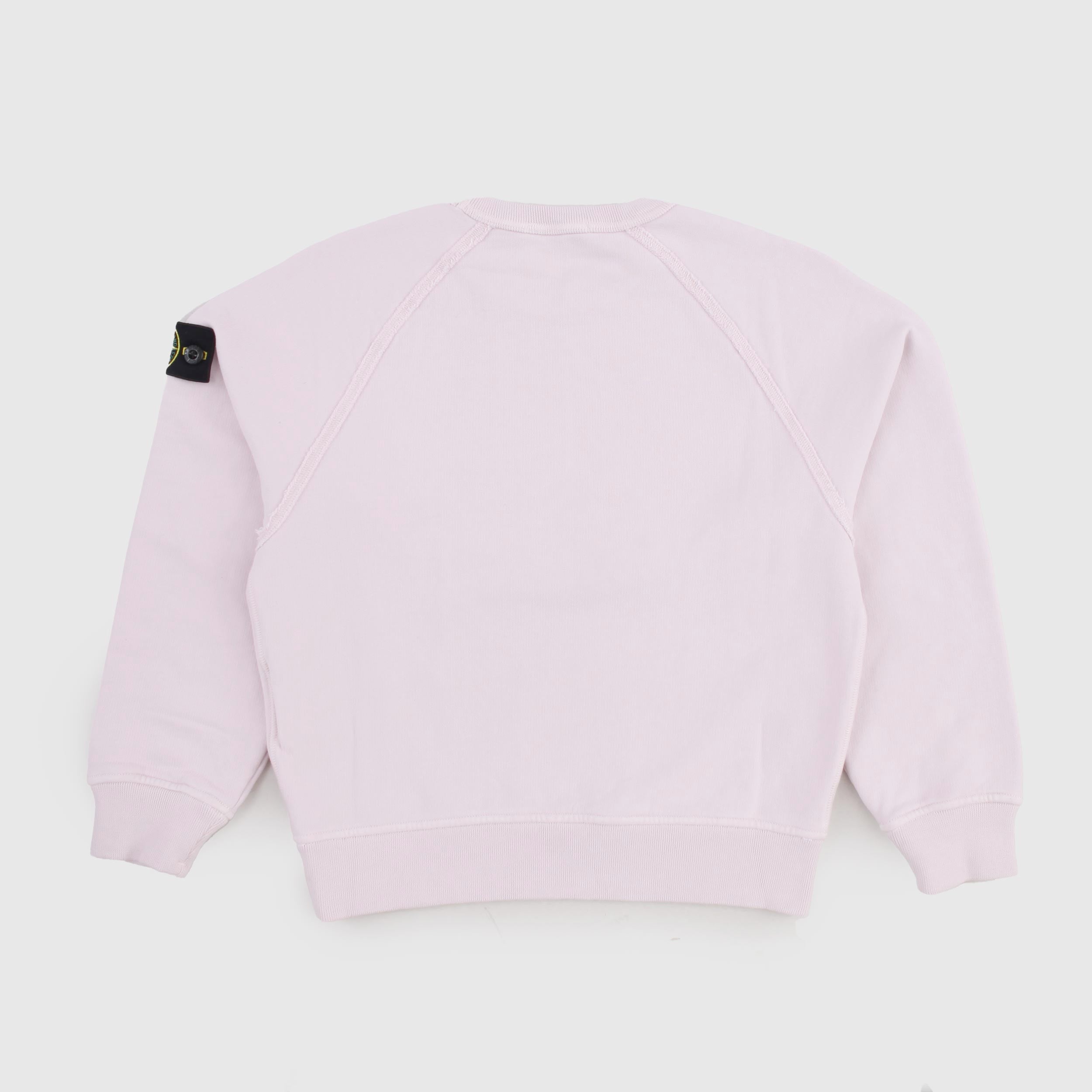 Felpa Rosa Chiaro con Cuciture a Vista By STONE ISLAND