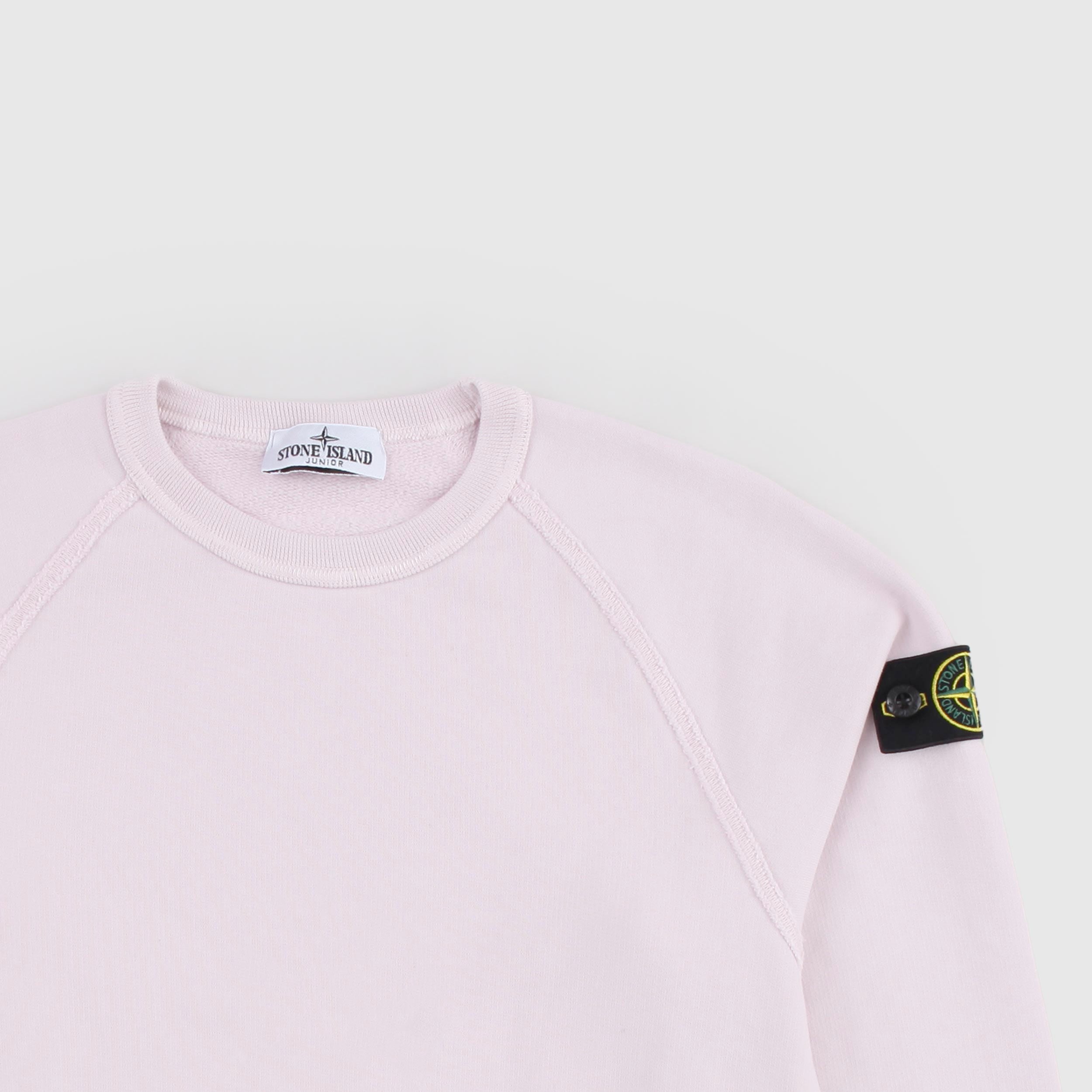Felpa Rosa Chiaro con Cuciture a Vista By STONE ISLAND