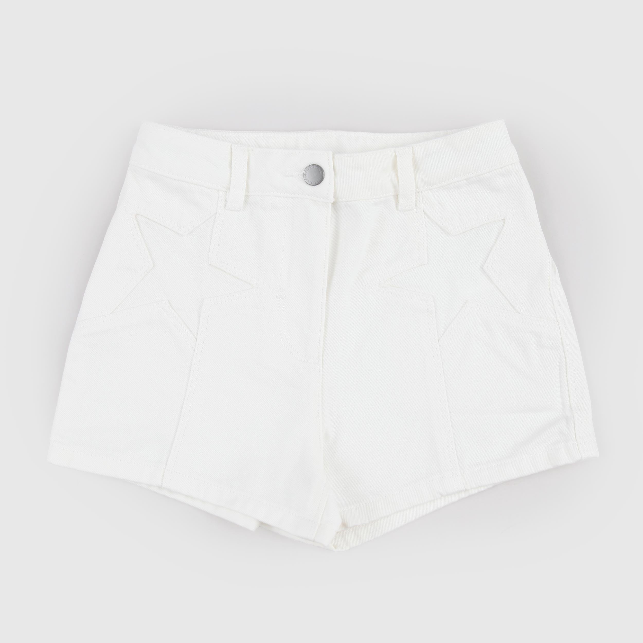 STELLA MCCARTNEY White Shorts with Metallic Button