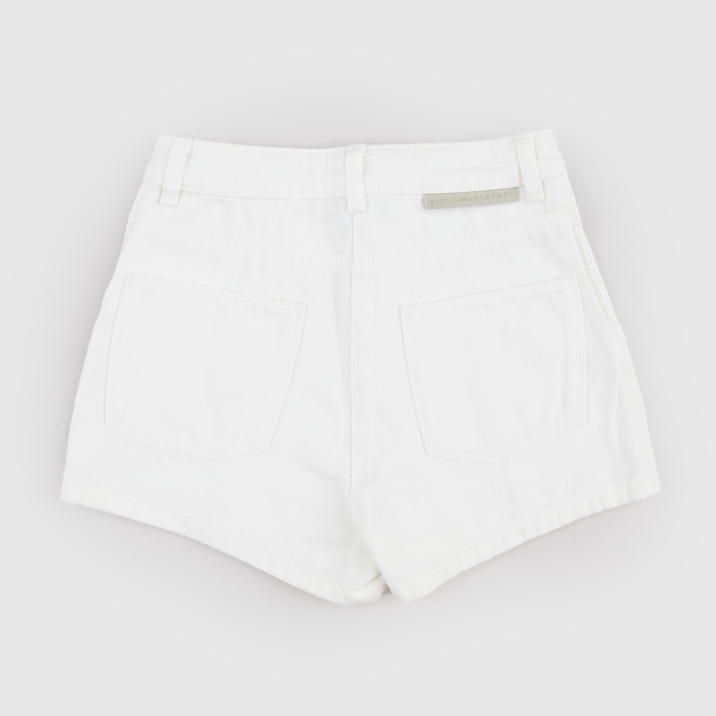 STELLA MCCARTNEY White Shorts with Metallic Button