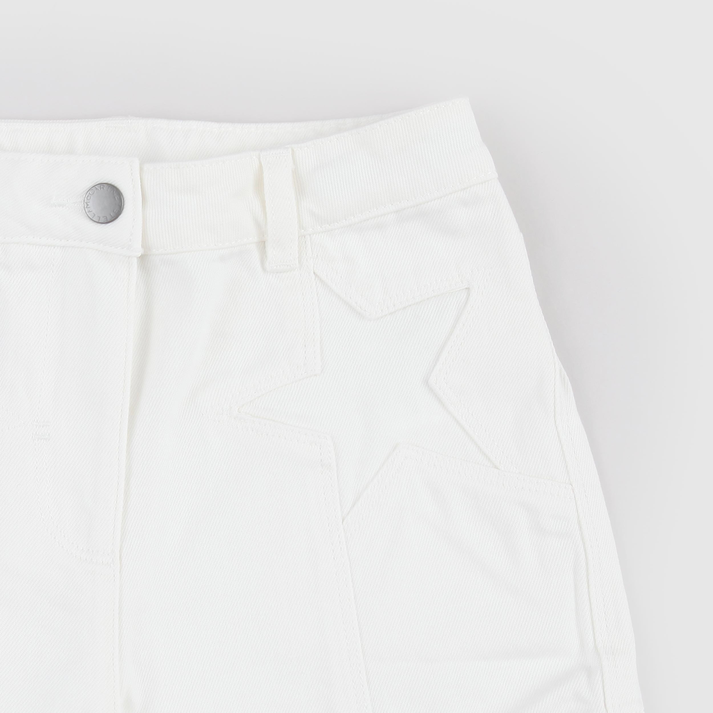 STELLA MCCARTNEY White Shorts with Metallic Button