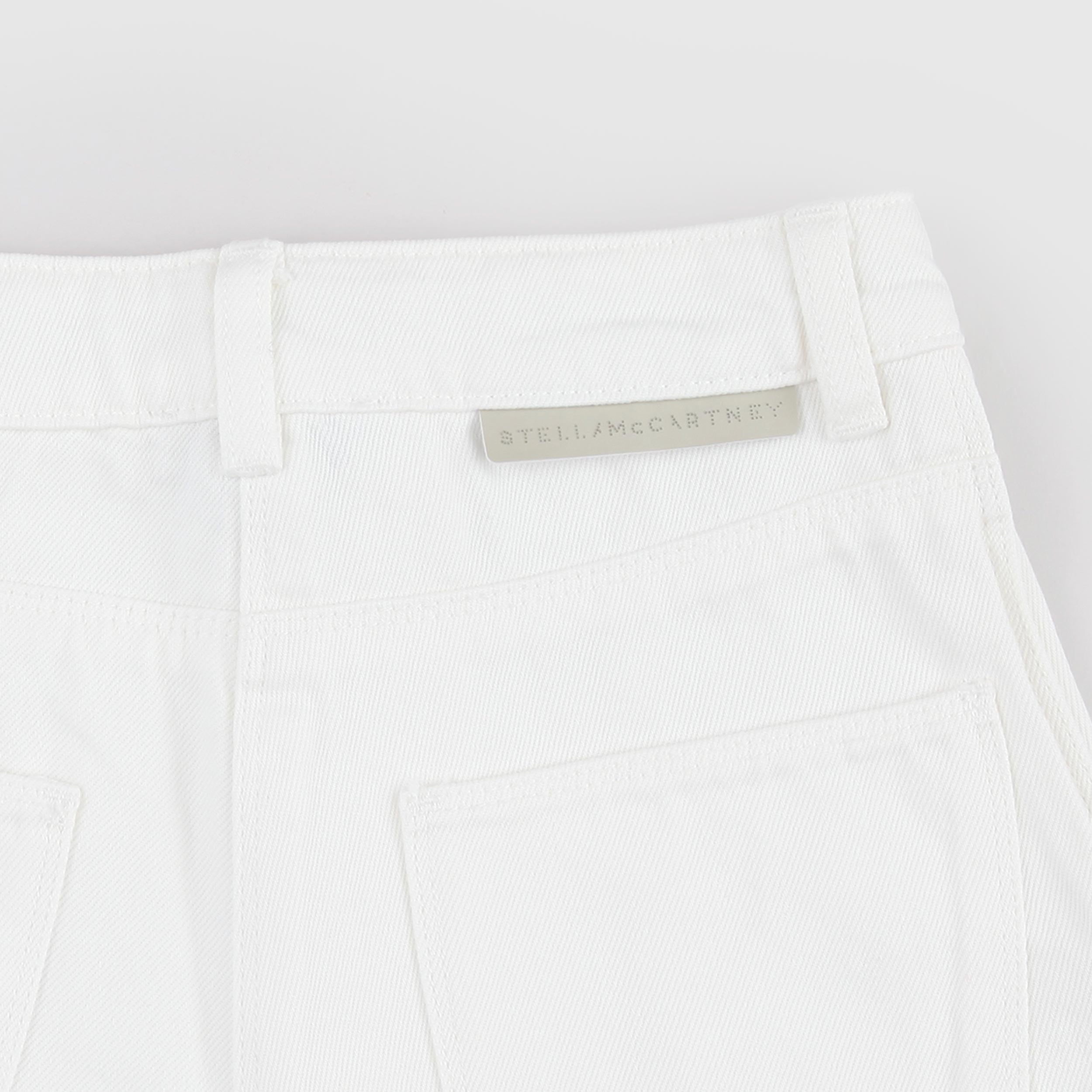 STELLA MCCARTNEY White Shorts with Metallic Button