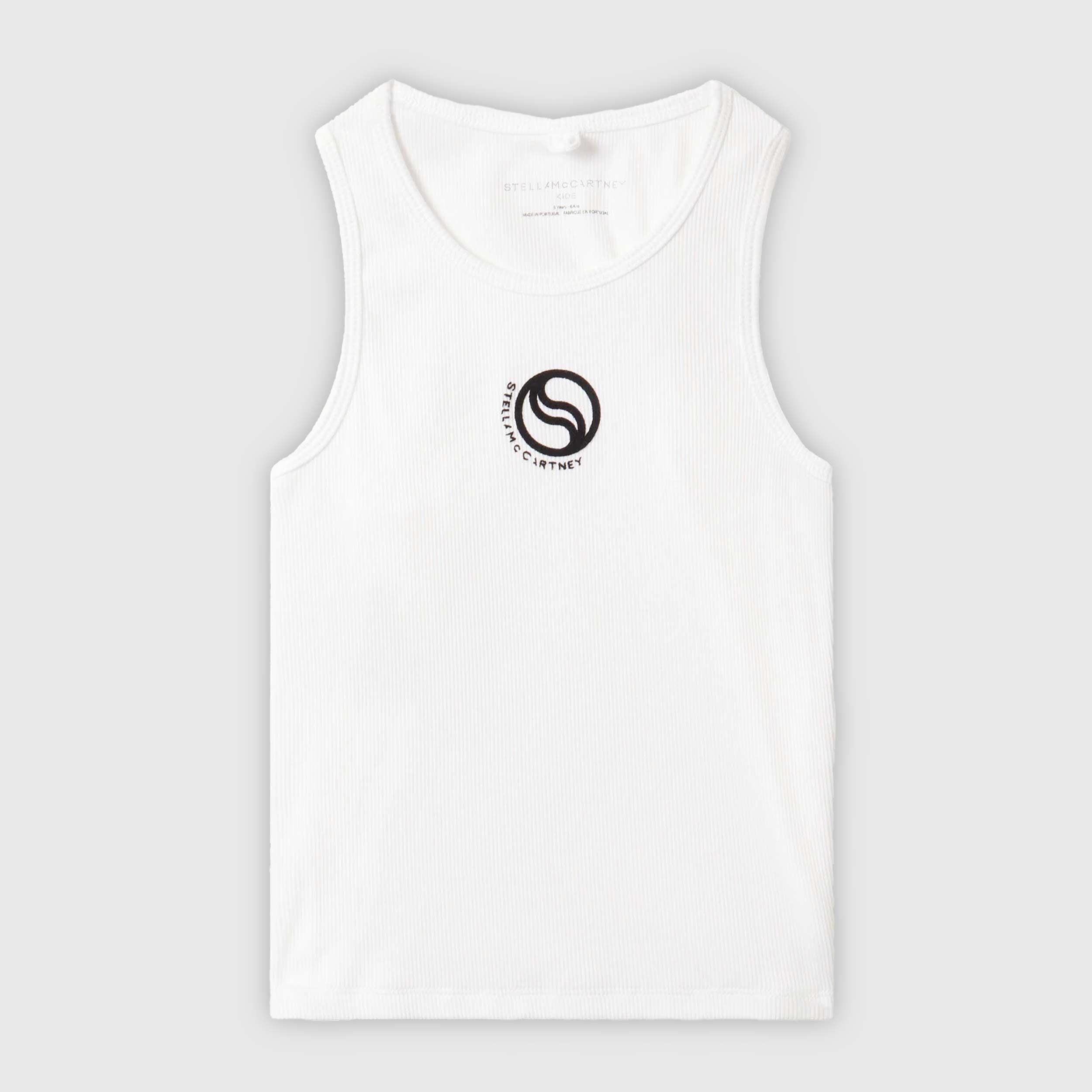 STELLA MCCARTNEY White Tank Top with Black Crest