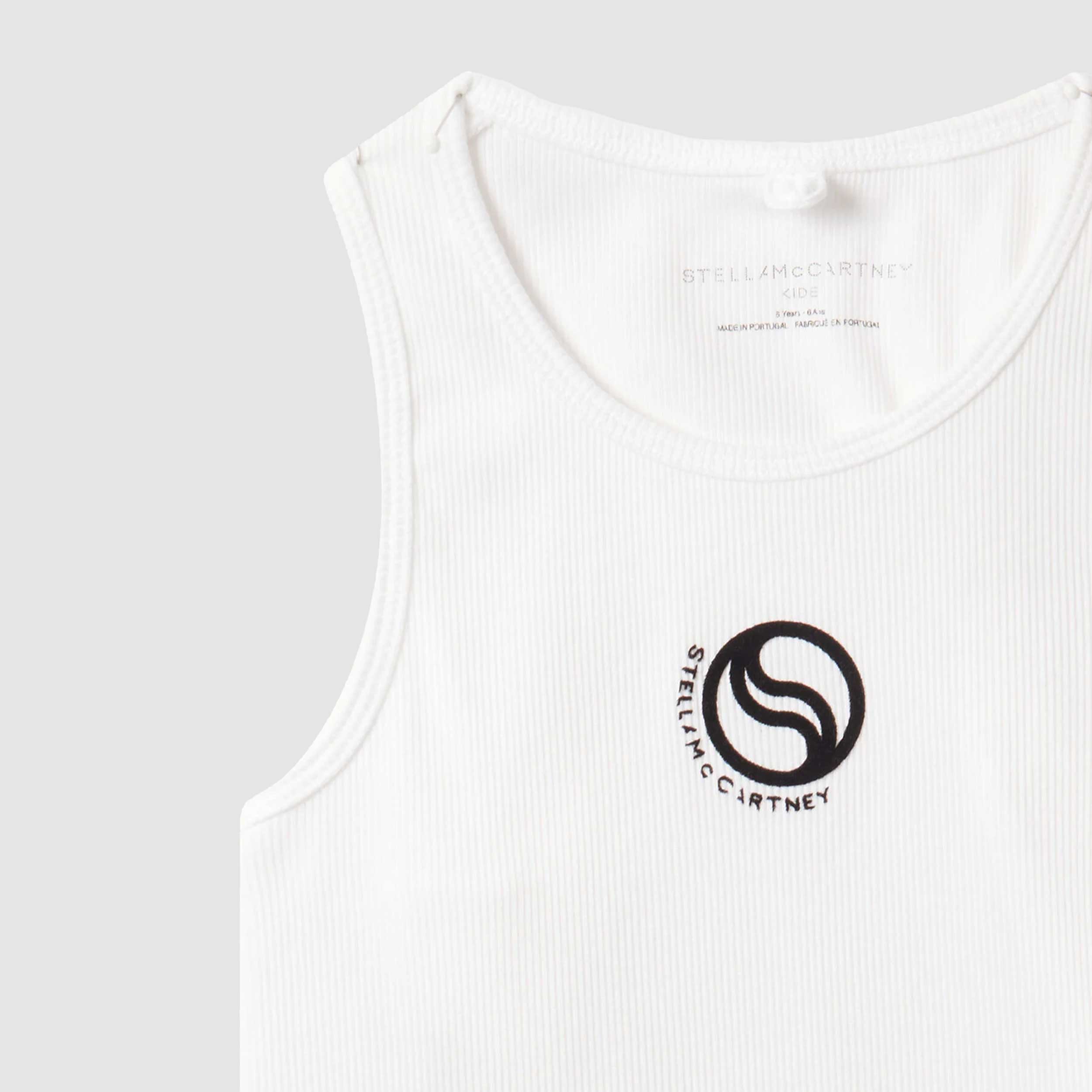 STELLA MCCARTNEY White Tank Top with Black Crest