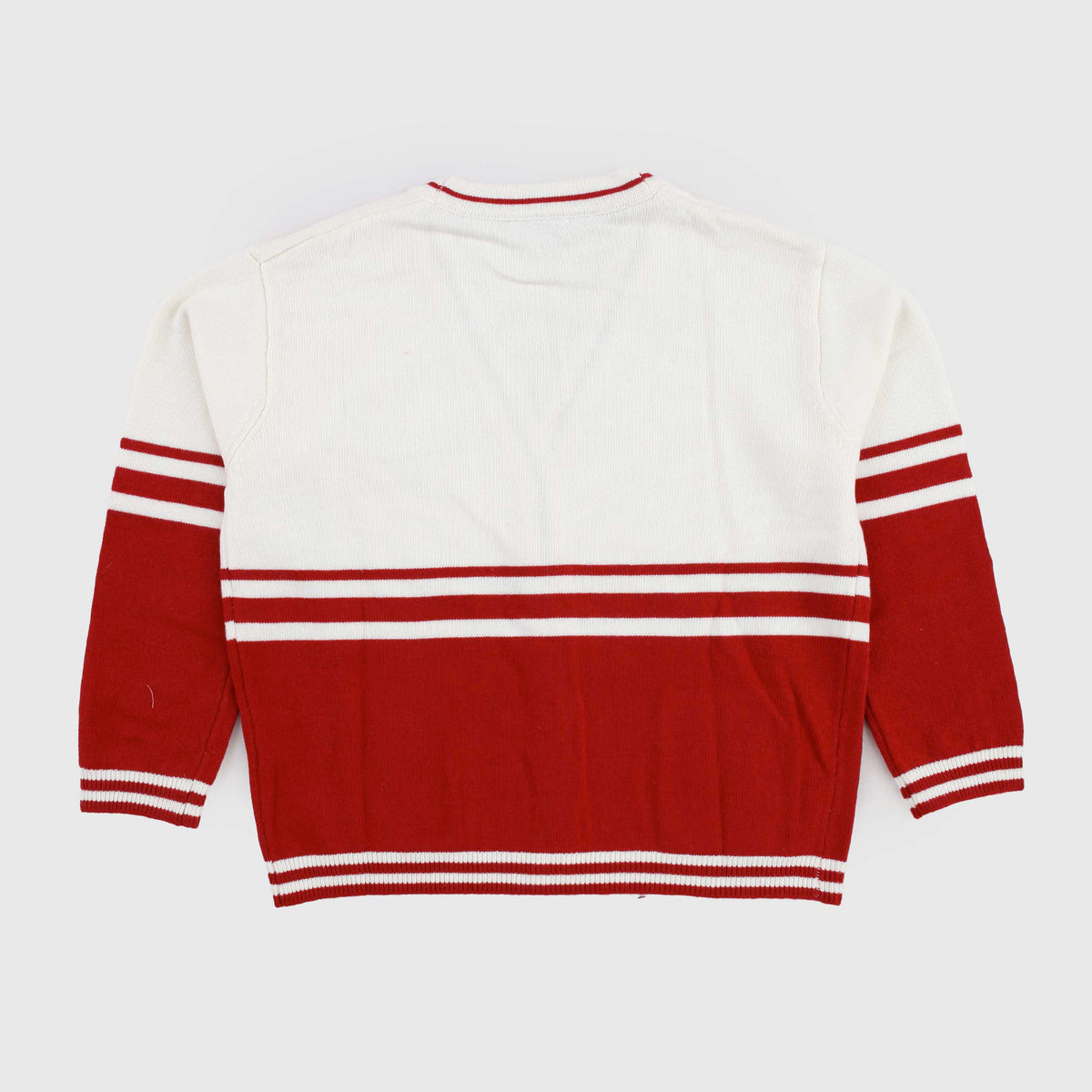 Two-Tone Milk and Red Cardigan in Mixed Wool by STELLA MCCARTNEY