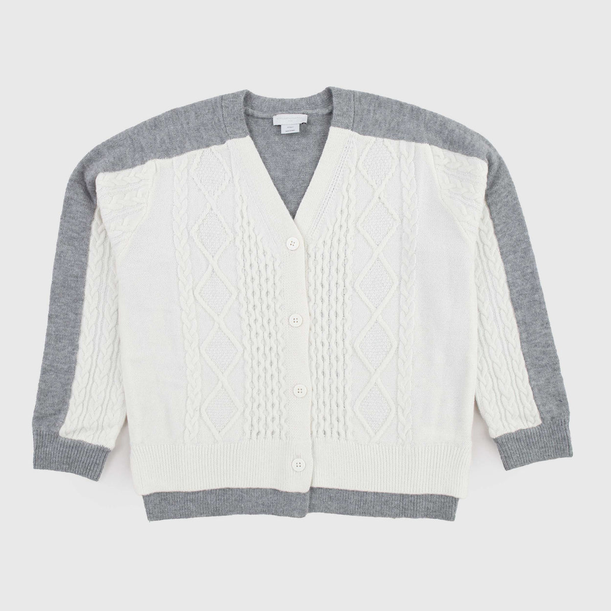 Cardigan Bicolore Latte e Grigio per Ragazza by STELLA MCCARTNEY