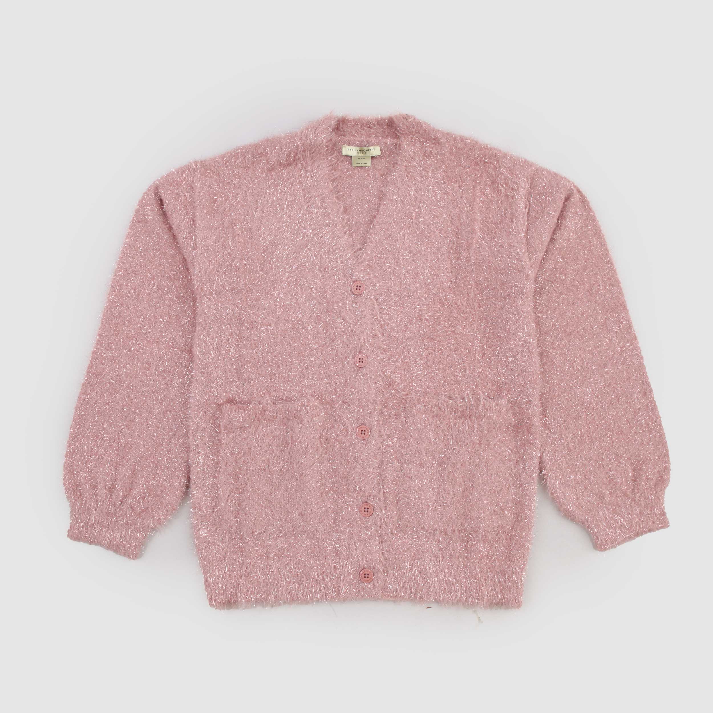 Antique Pink Metallic Fiber Cardigan by STELLA MCCARTNEY