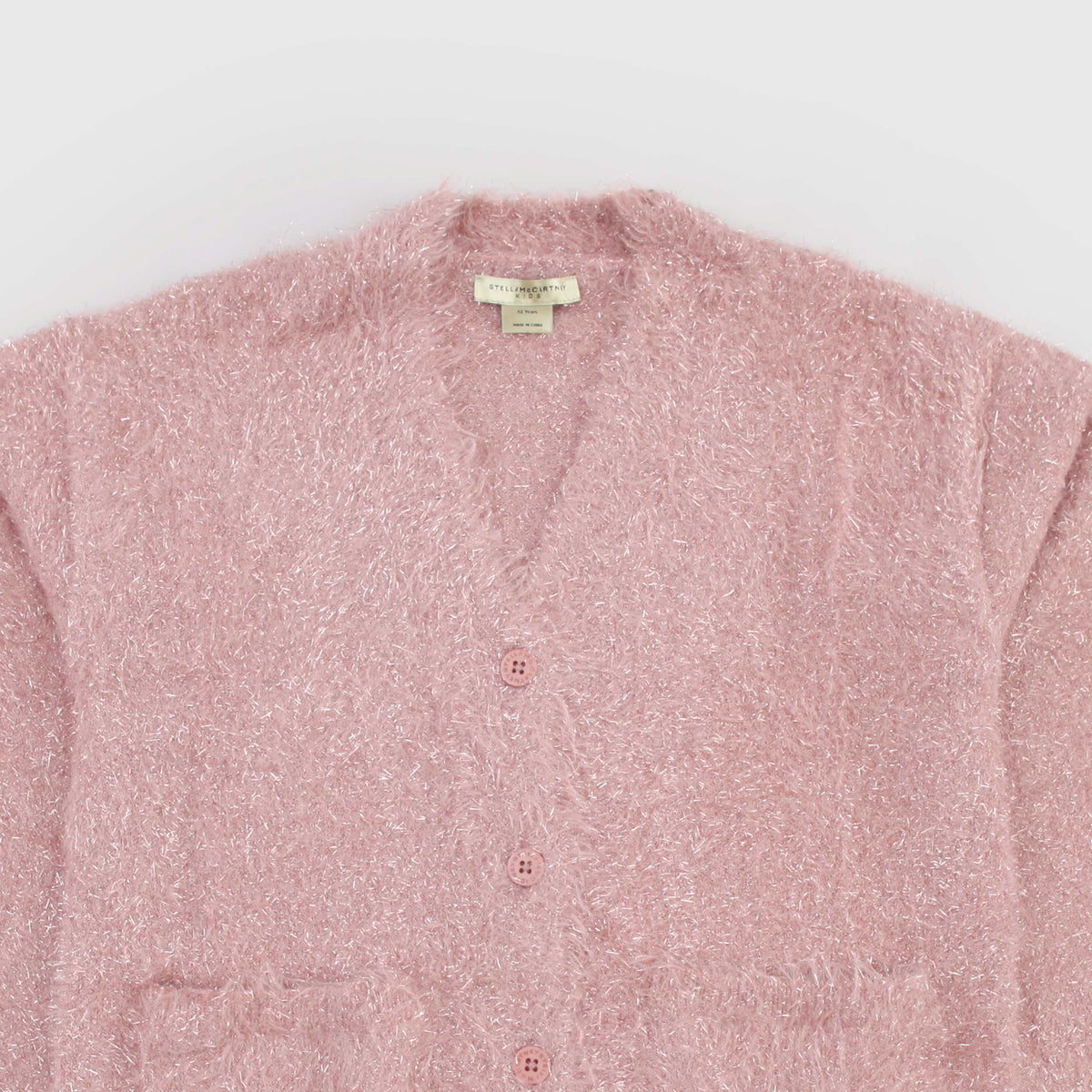 Antique Pink Metallic Fiber Cardigan by STELLA MCCARTNEY