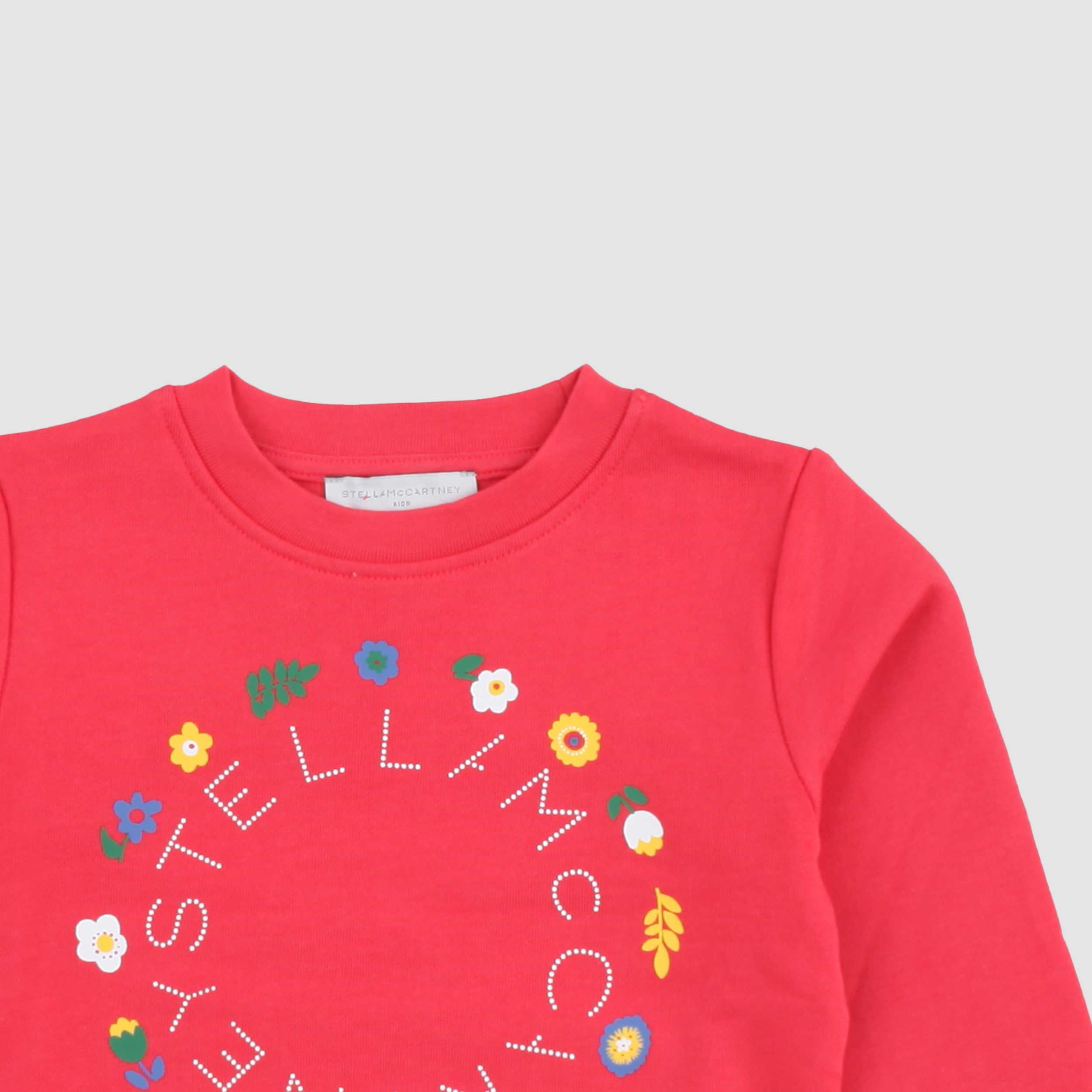 Felpa Arancione con Stampa Floreale By STELLA MCCARTNEY
