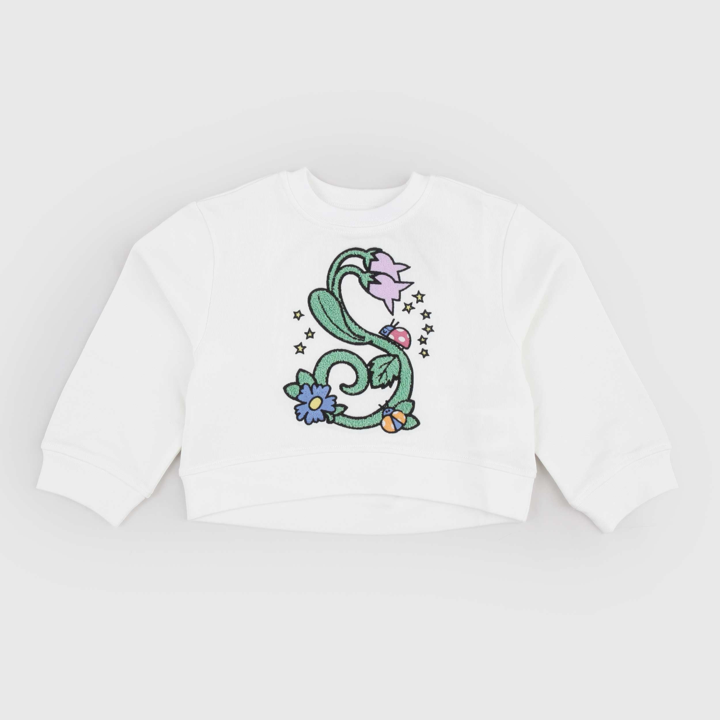 White Sweatshirt with Appliquéd Writing by STELLA MCCARTNEY